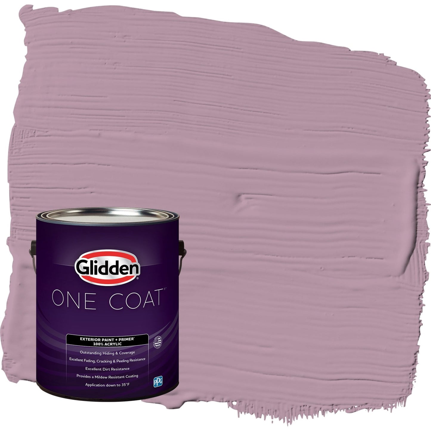 Glidden One Coat Ashberry / Purple Satin Exterior Paint with Primer, 1 Gallon