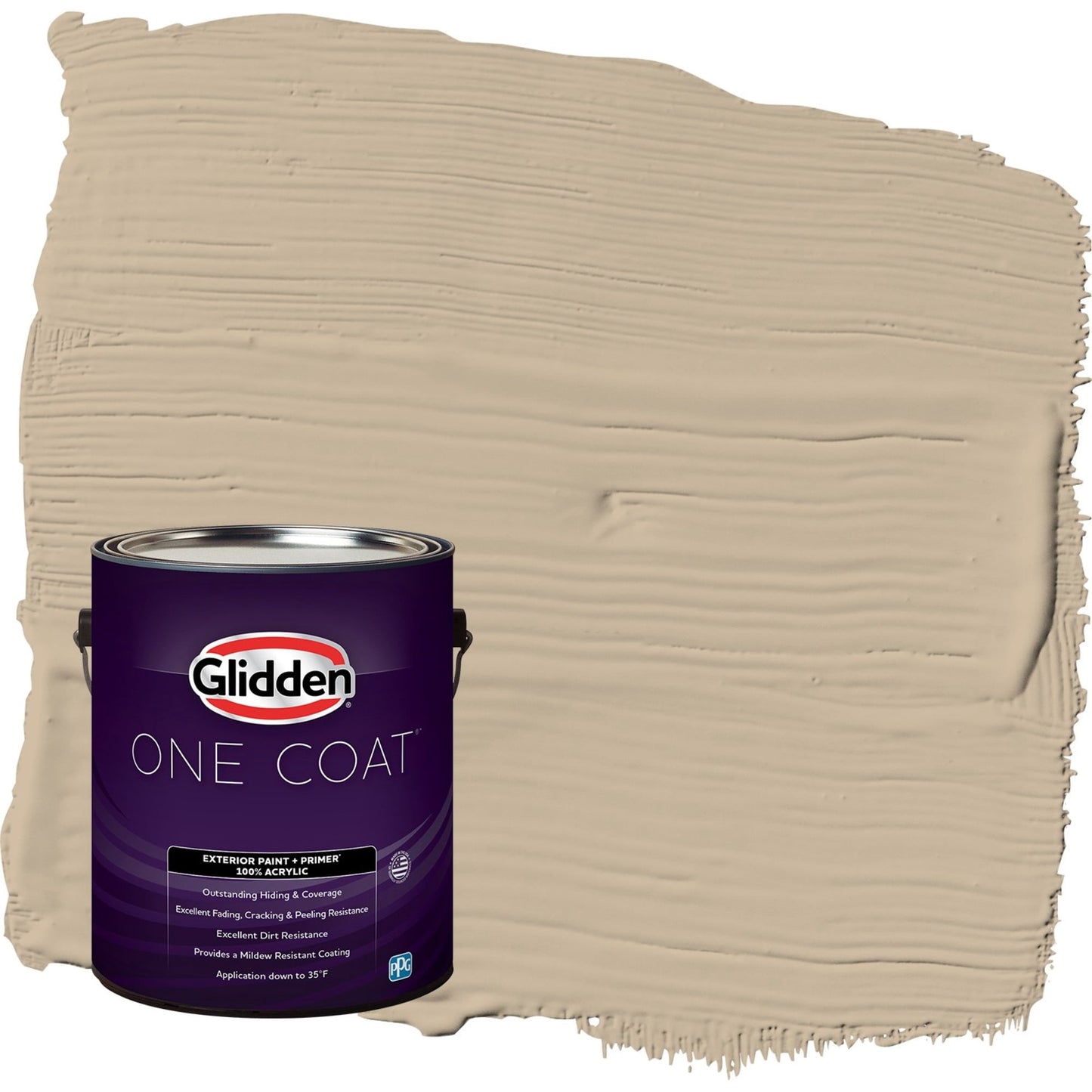 Glidden One Coat Best Beige / Beige Semi-Gloss Exterior Paint with Primer, 1 Gallon