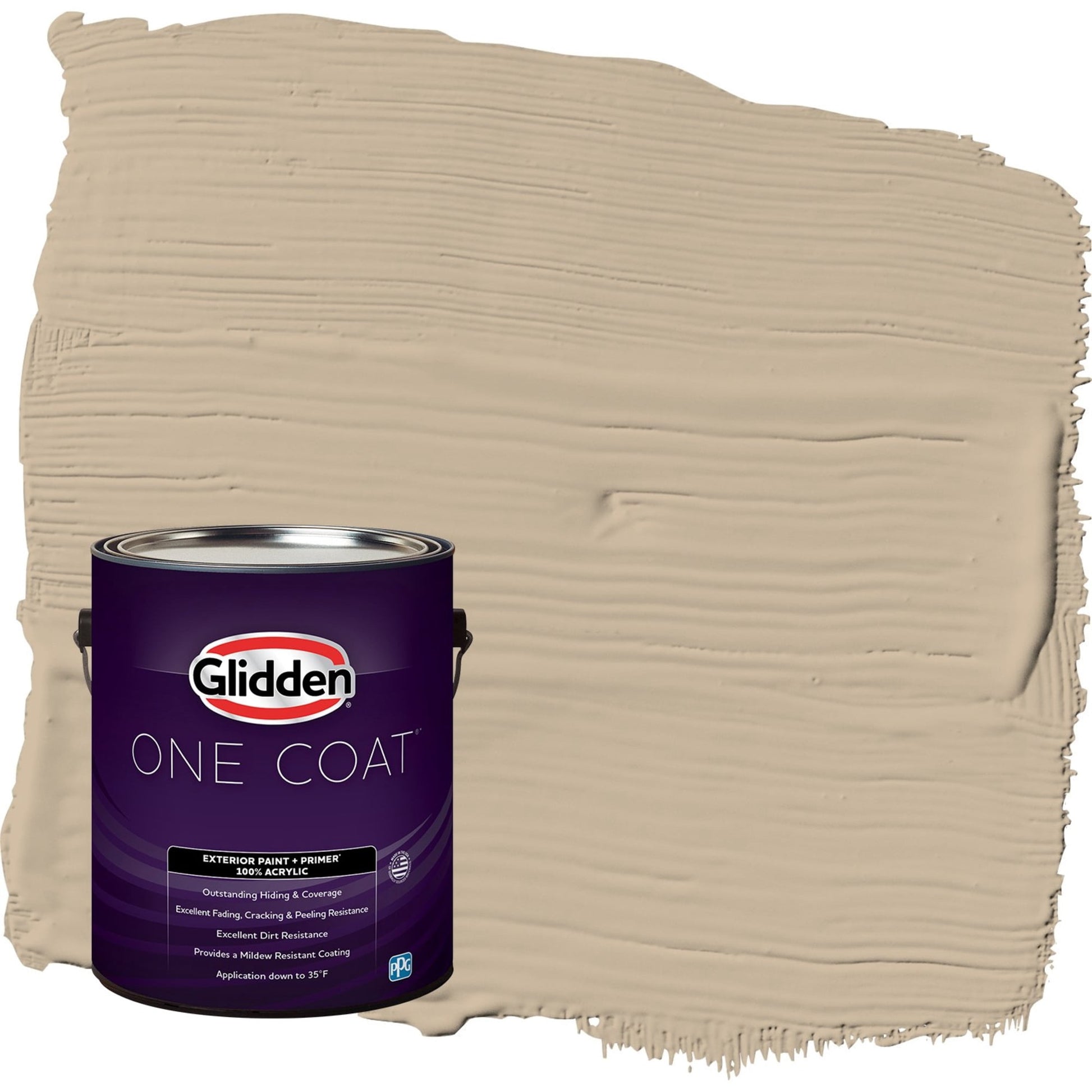 Glidden One Coat Best Beige / Beige Semi-Gloss Exterior Paint with Primer, 1 Gallon