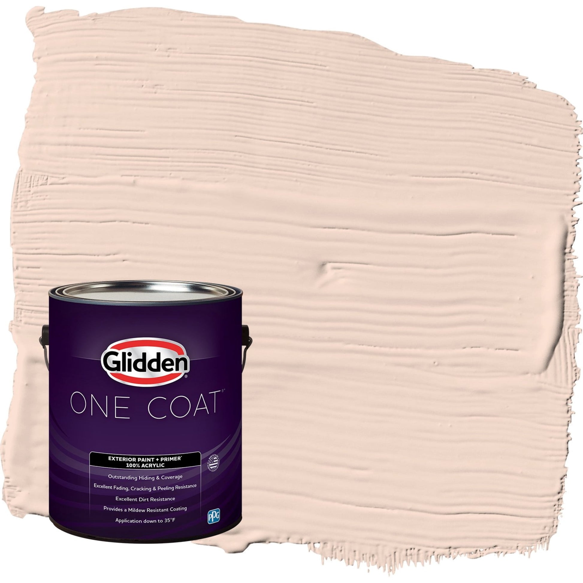 Glidden One Coat Blush Beige / Orange Semi-Gloss Exterior Paint with Primer, 1 Gallon