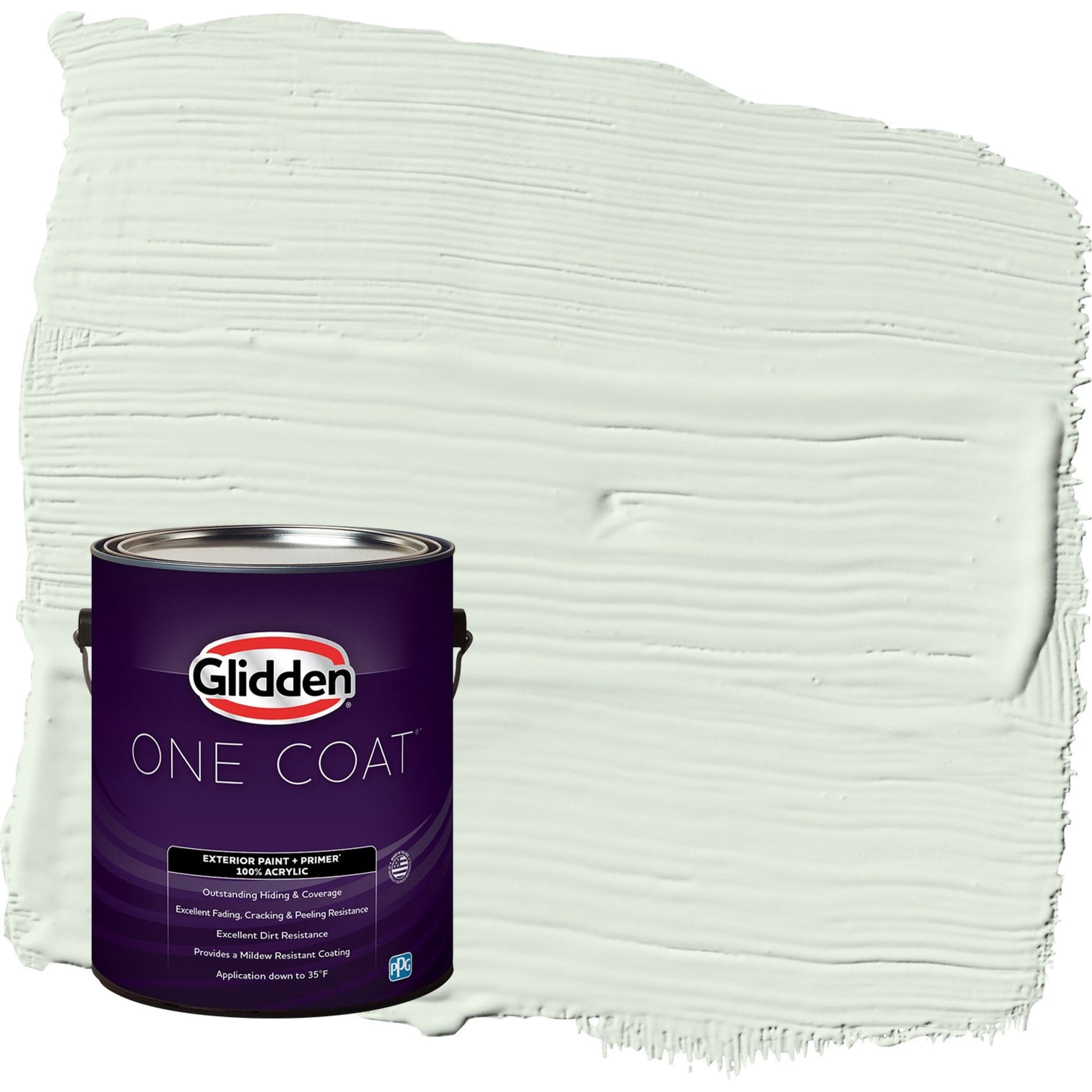 Glidden One Coat Cloudy Day / Green Flat Exterior Paint with Primer, 1 Gallon