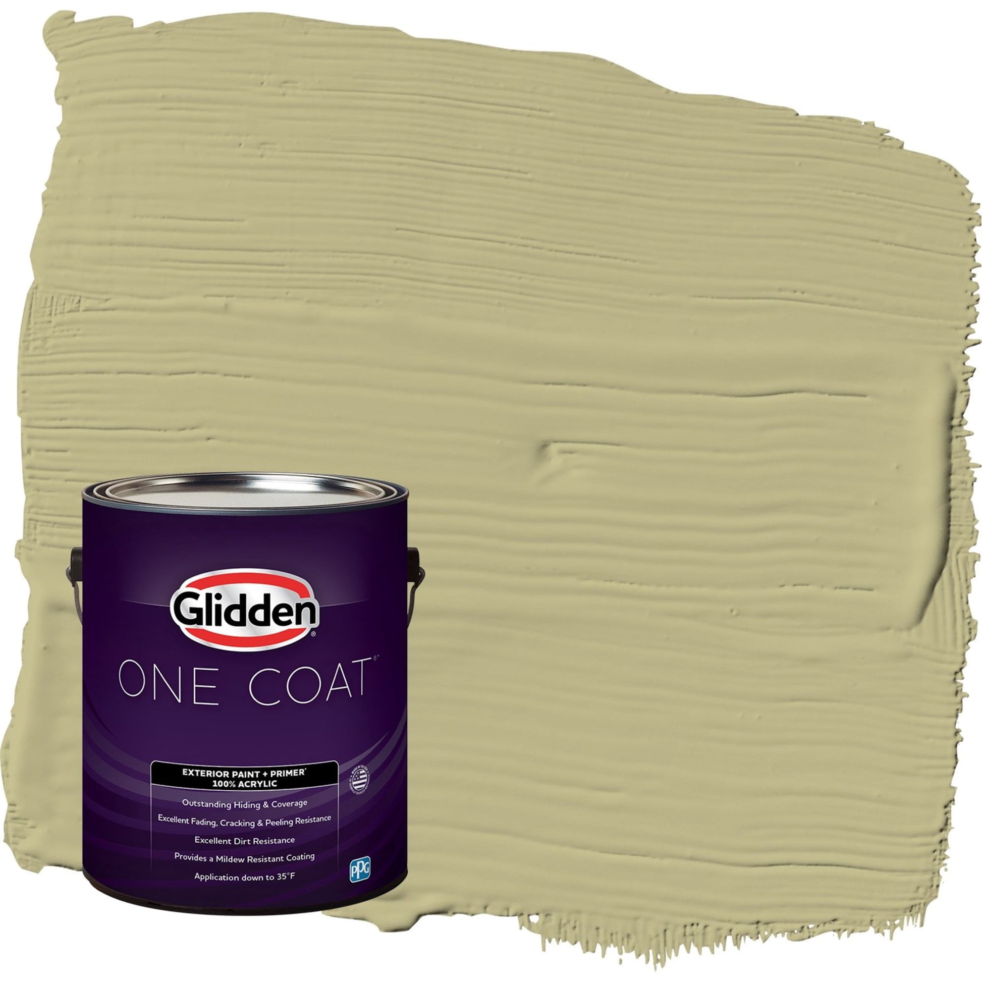 Glidden One Coat Cress Green / Green Semi-Gloss Exterior Paint with Primer, 1 Gallon