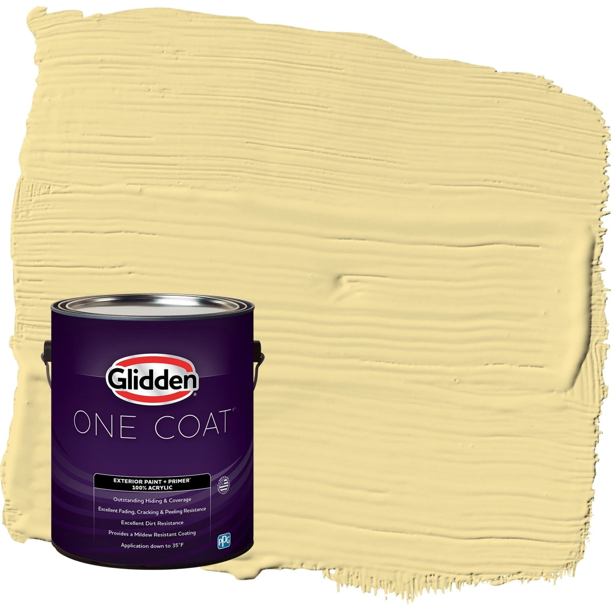 Glidden One Coat Demeter / Yellow Satin Exterior Paint with Primer, 1 Gallon