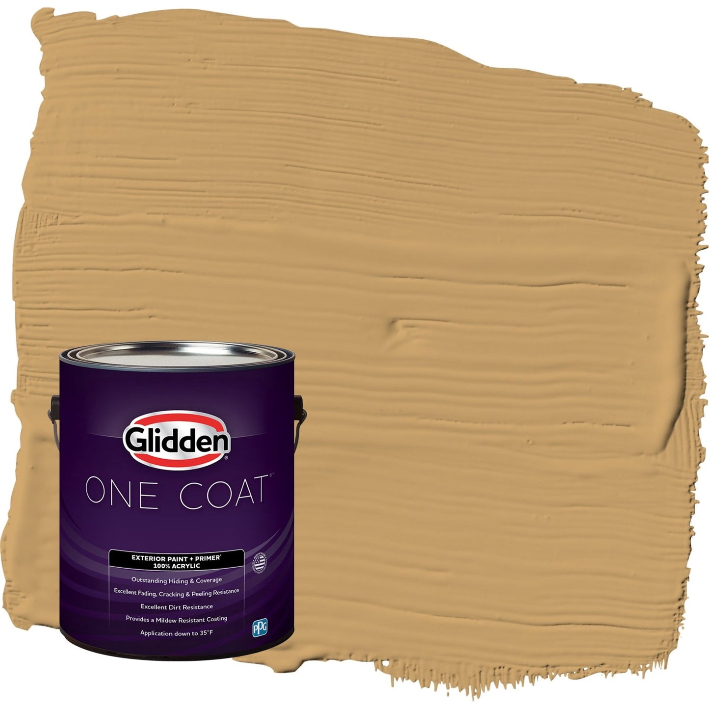 Glidden One Coat Good Life / Yellow Flat Exterior Paint with Primer, 1 Gallon