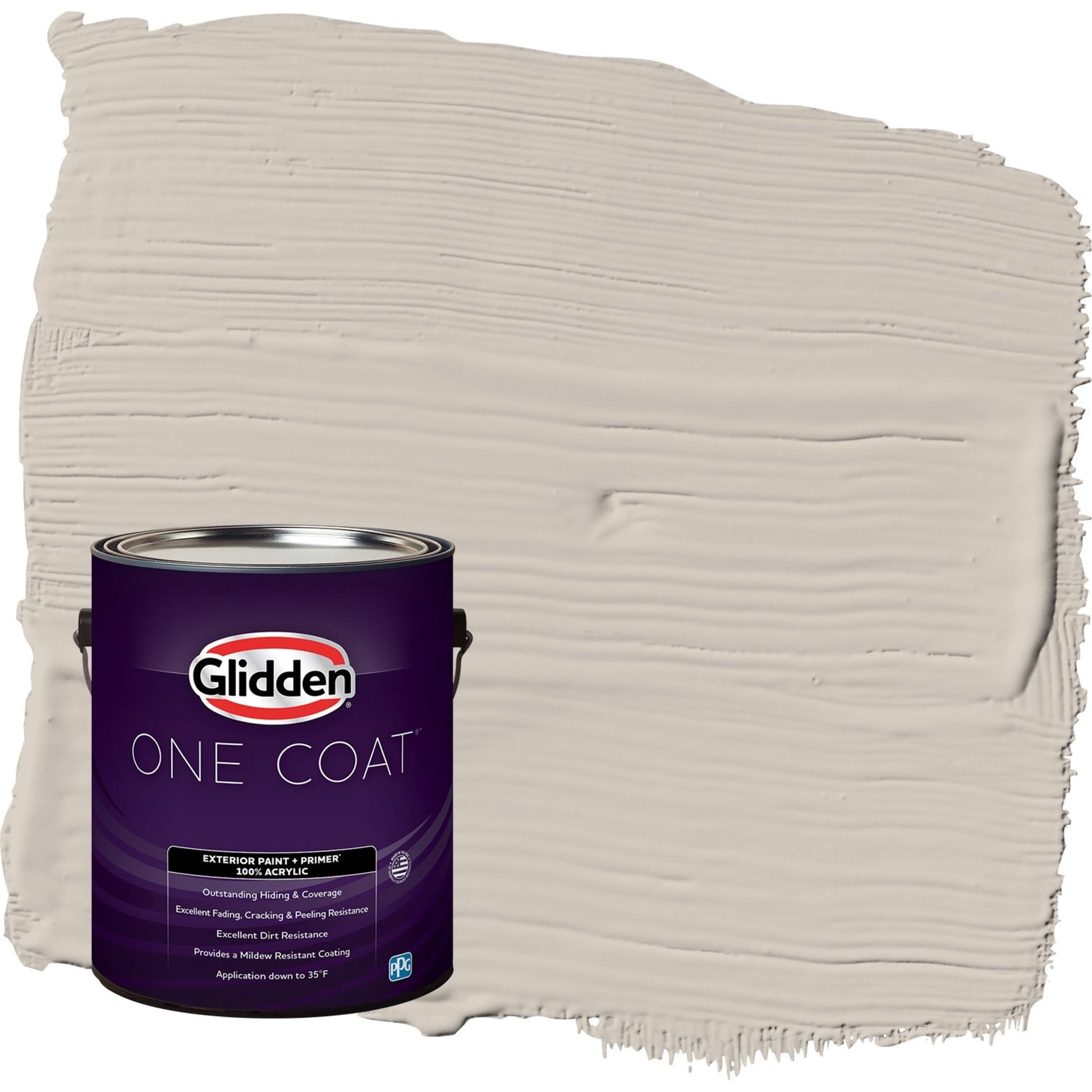 Glidden One Coat Intuitive / Beige Flat Exterior Paint with Primer, 1 Gallon