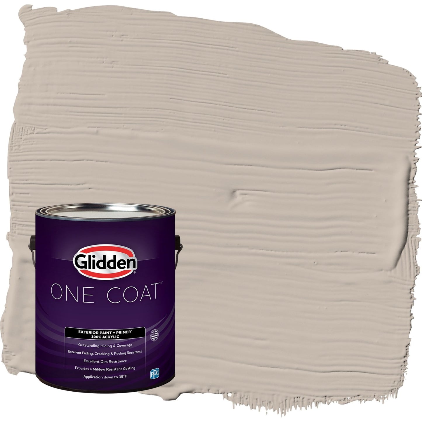 Glidden One Coat Legendary / Beige Flat Exterior Paint with Primer, 1 Gallon