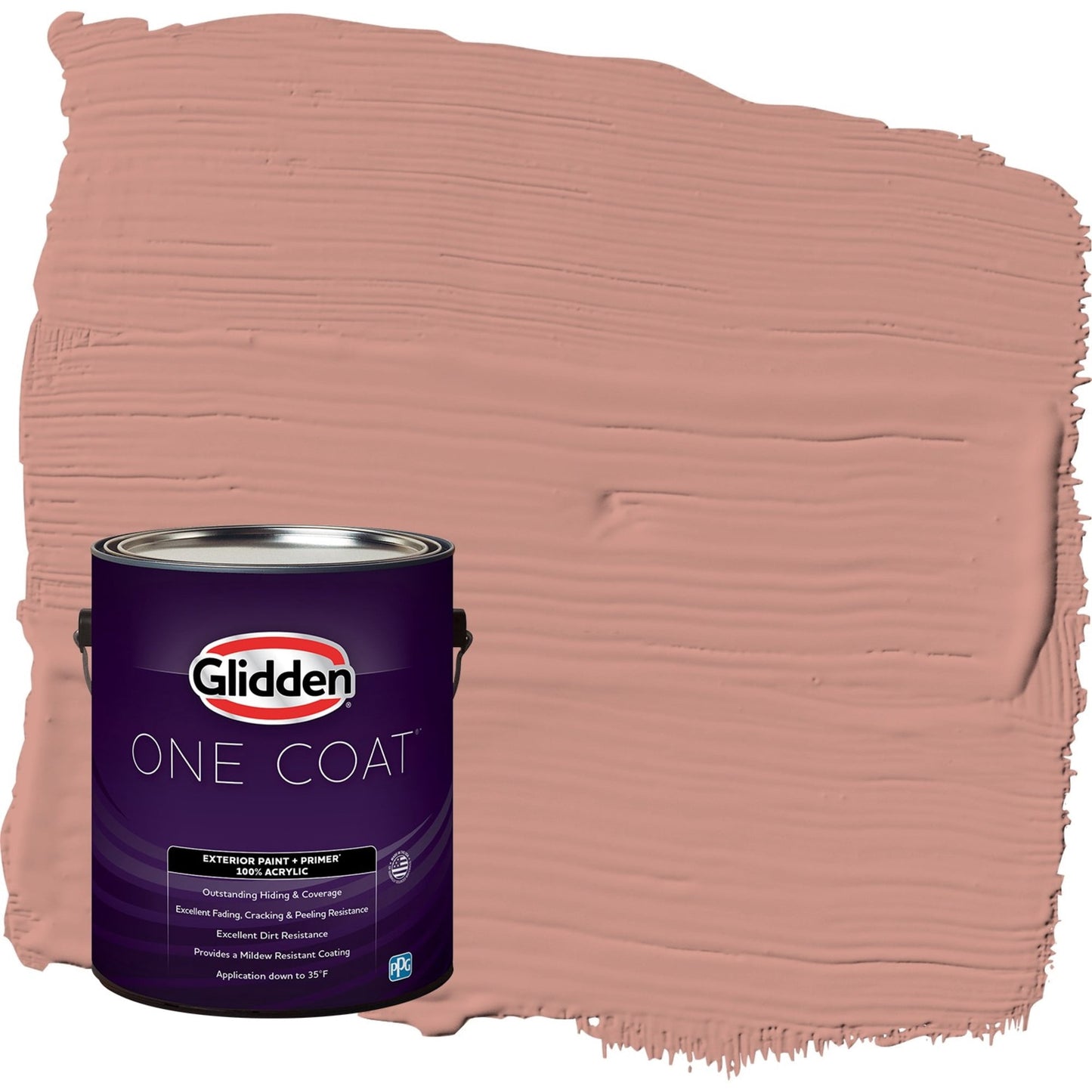 Glidden One Coat Long Weekend / Orange Flat Exterior Paint with Primer, 1 Gallon