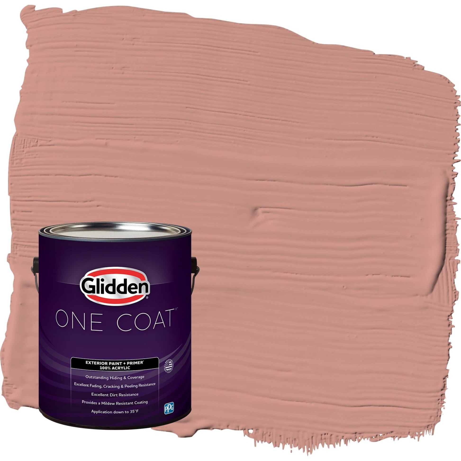 Glidden One Coat Long Weekend / Orange Flat Exterior Paint with Primer, 1 Gallon