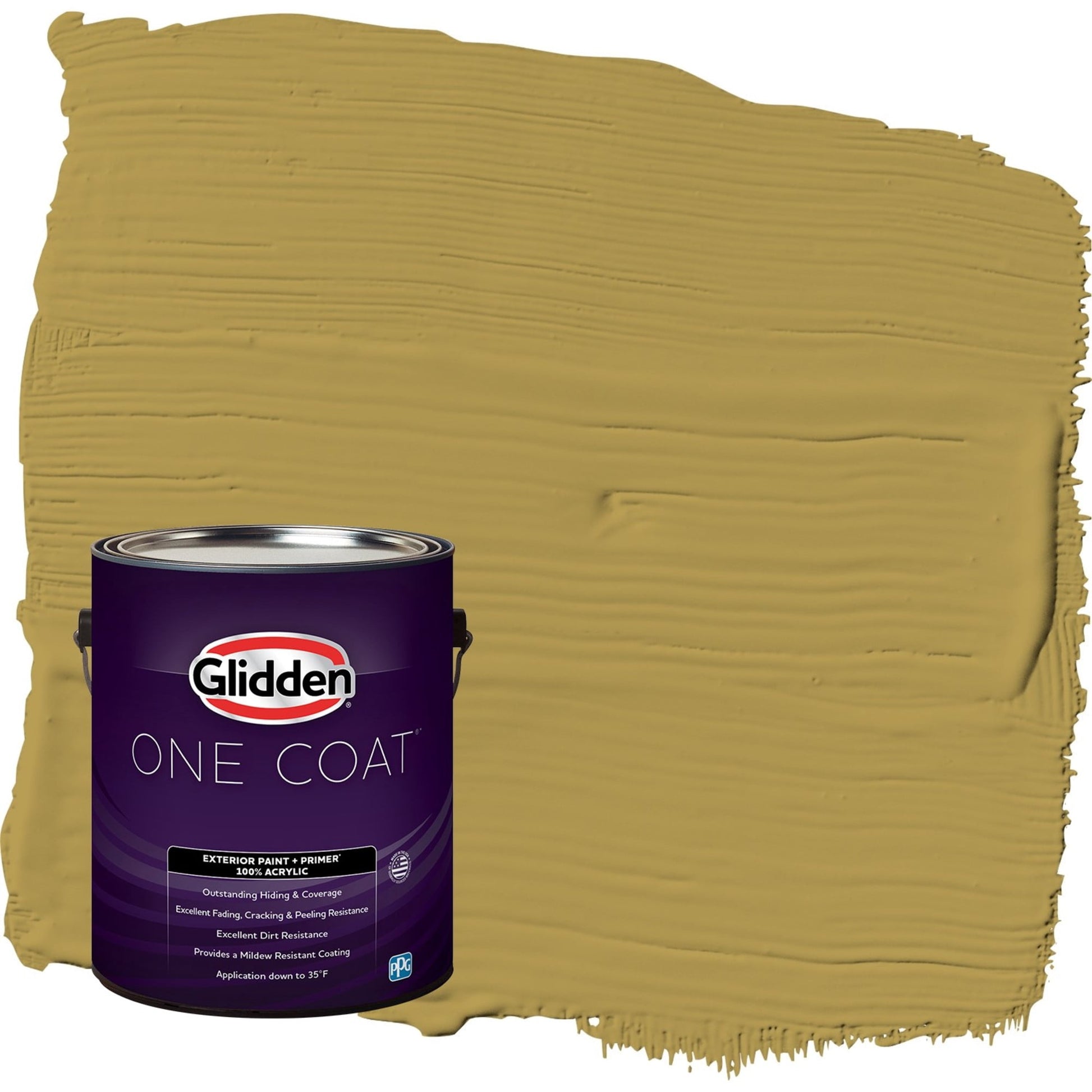 Glidden One Coat Obsession / Yellow Flat Exterior Paint with Primer, 1 Gallon