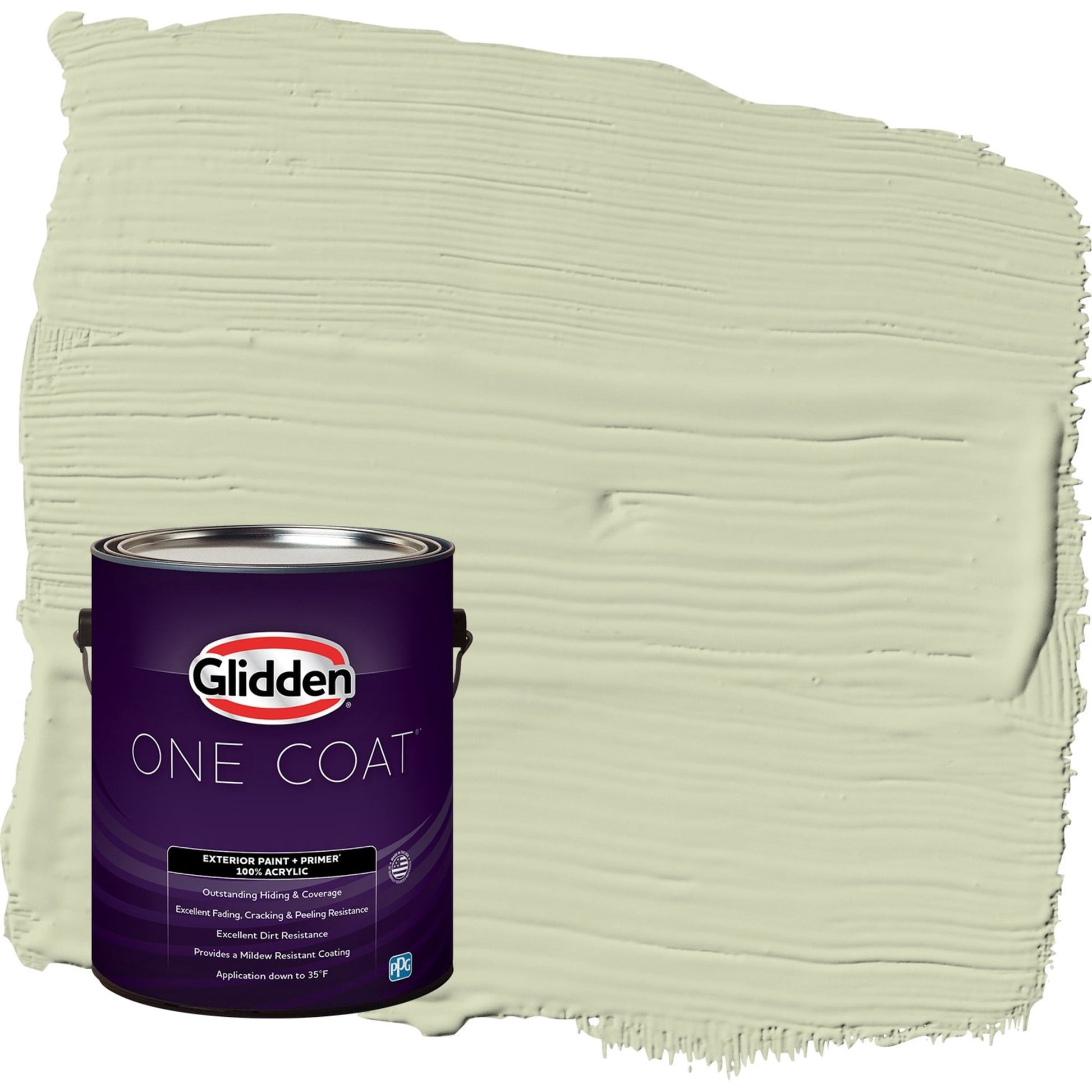 Glidden One Coat Pickling Spice / Green Flat Exterior Paint with Primer, 1 Gallon