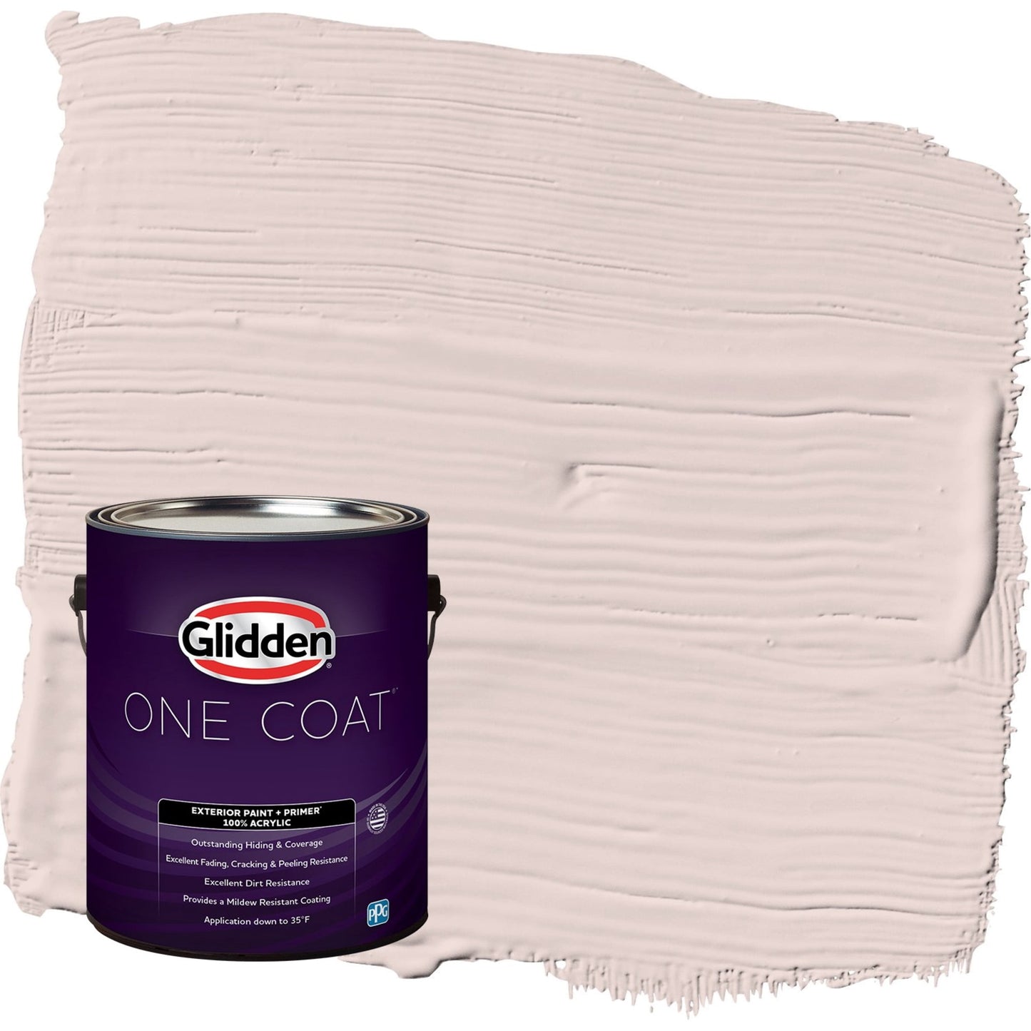 Glidden One Coat Romeo / Pink Semi-Gloss Exterior Paint with Primer, 1 Gallon