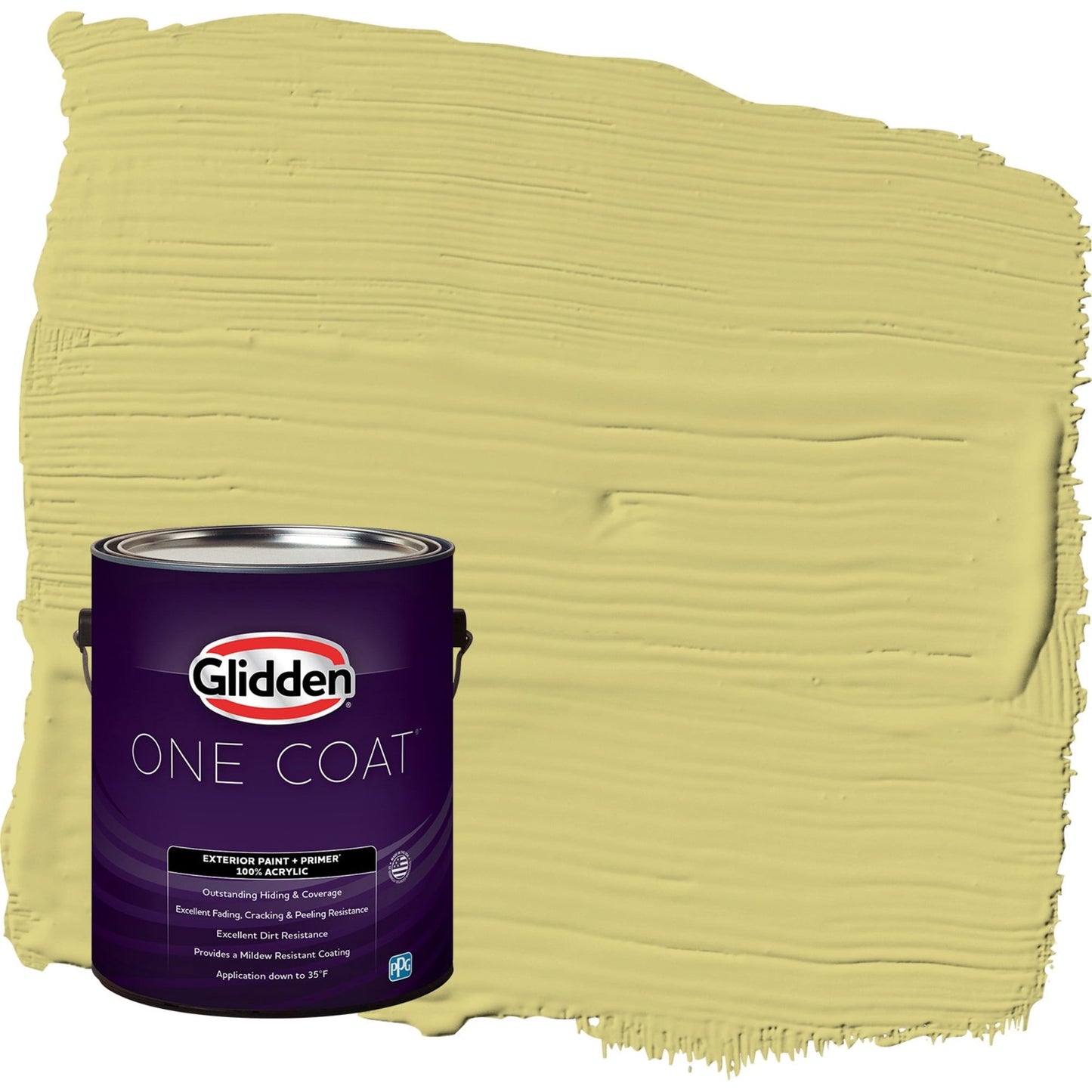 Glidden One Coat Serene Scene / Green Satin Exterior Paint with Primer, 1 Gallon