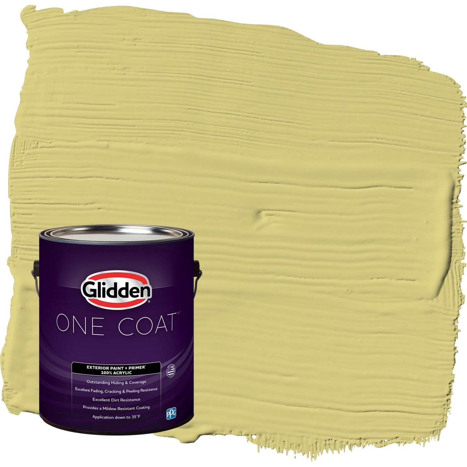 Glidden One Coat Serene Scene / Green Satin Exterior Paint with Primer, 1 Gallon