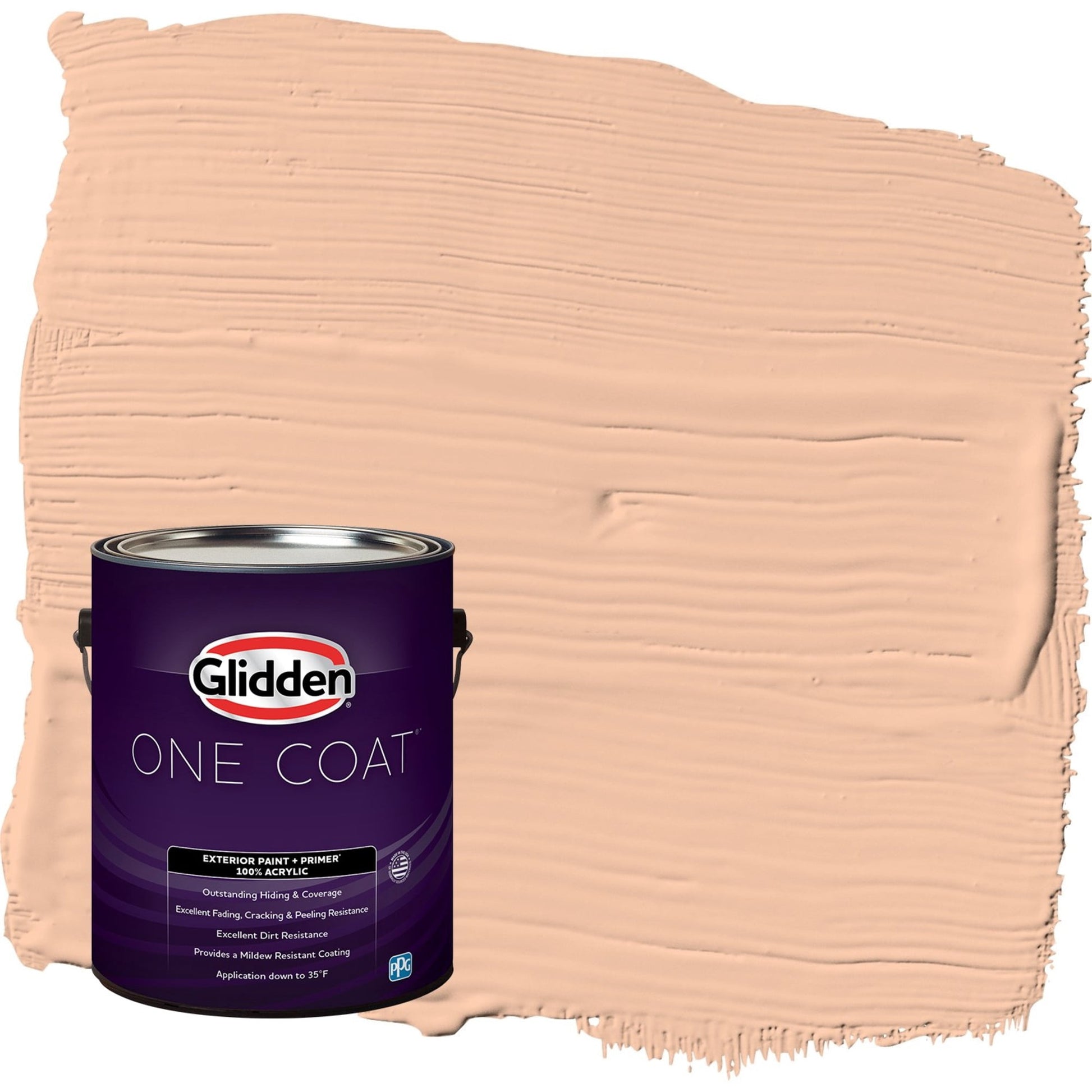 Glidden One Coat Siesta / Orange Flat Exterior Paint with Primer, 1 Gallon