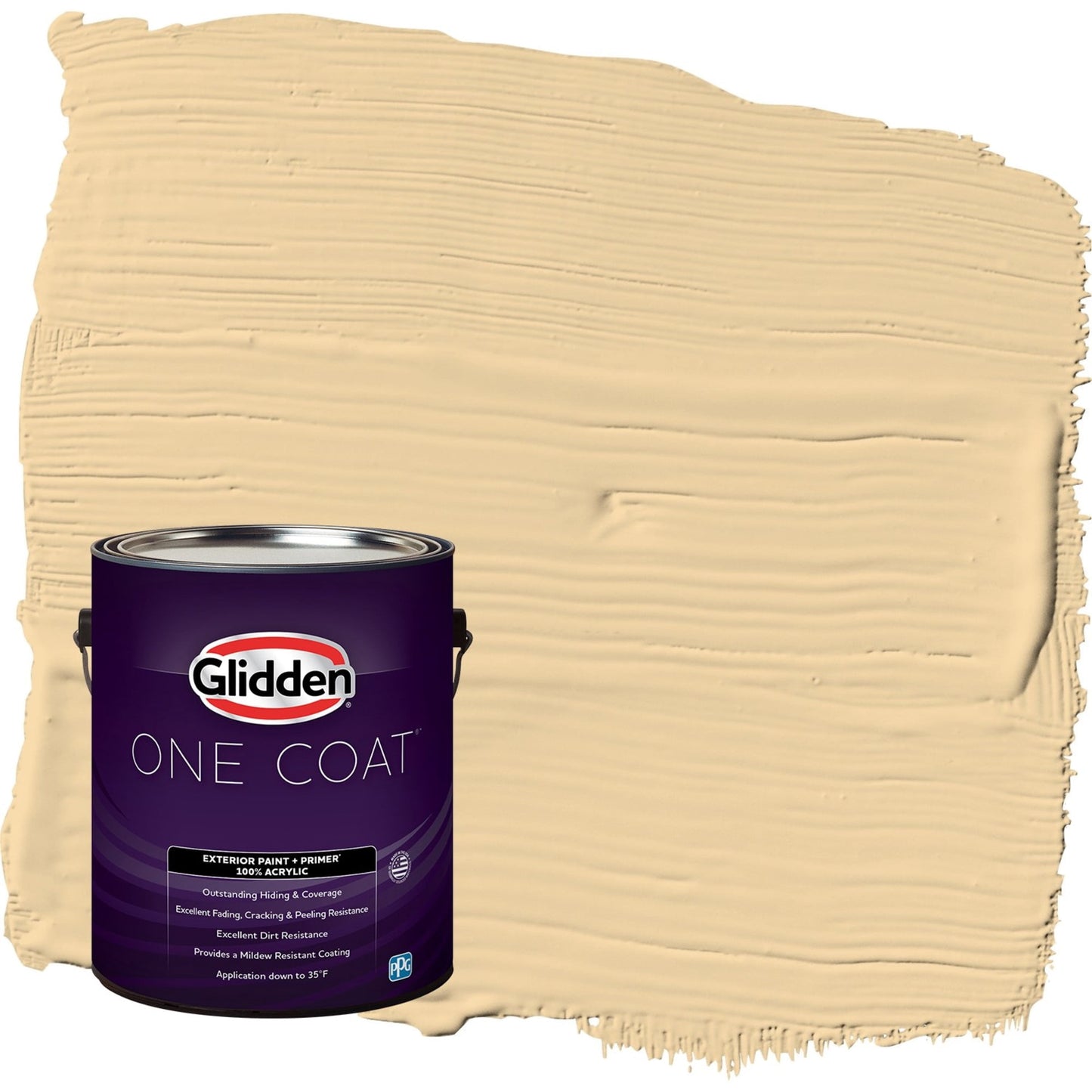 Glidden One Coat Spice is Nice / Yellow Flat Exterior Paint with Primer, 1 Gallon