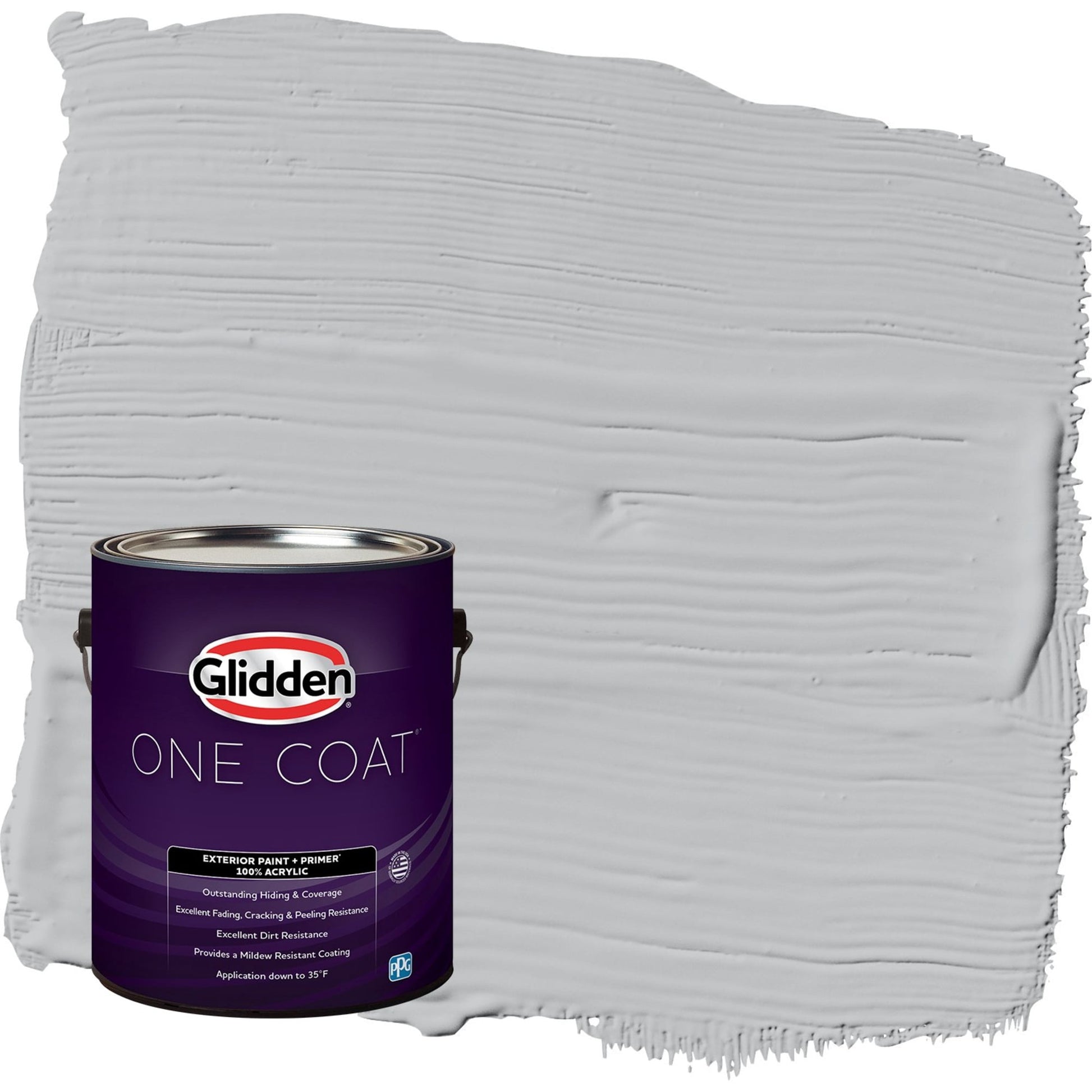 Glidden One Coat Whirlwind / Gray Flat Exterior Paint with Primer, 1 Gallon
