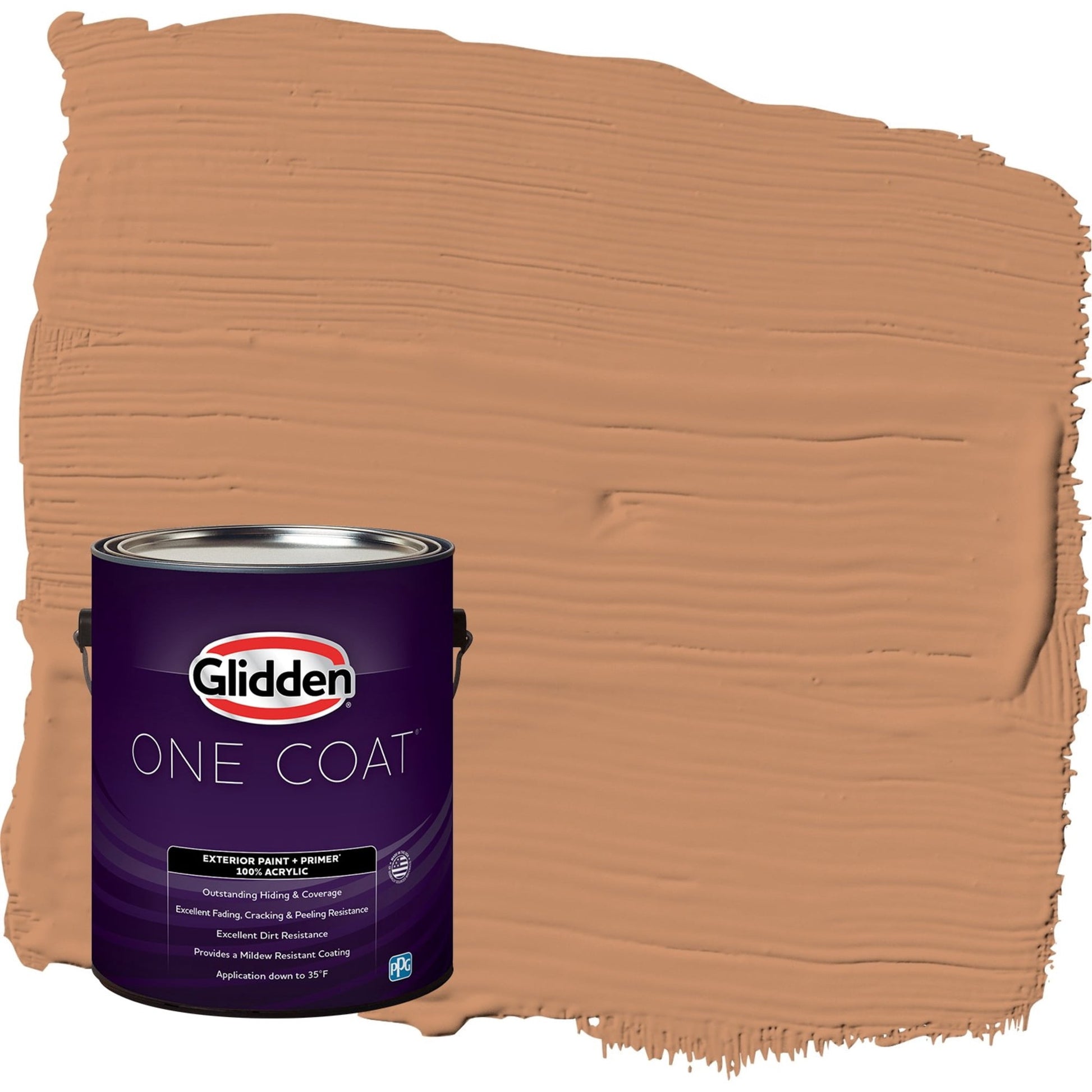 Glidden One Coat Hitching Post / Orange Satin Exterior Paint with Primer, 1 Gallon