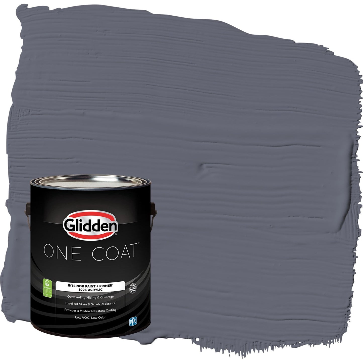 Glidden One Coat Alley Cat / Purple Flat Interior Paint with Primer, 1 Gallon