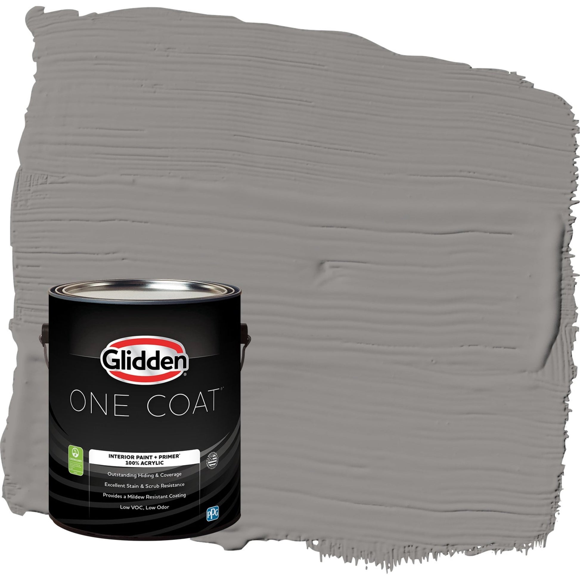 Glidden One Coat Antique Silver / Grey Eggshell Interior Paint with Primer, 1 Gallon