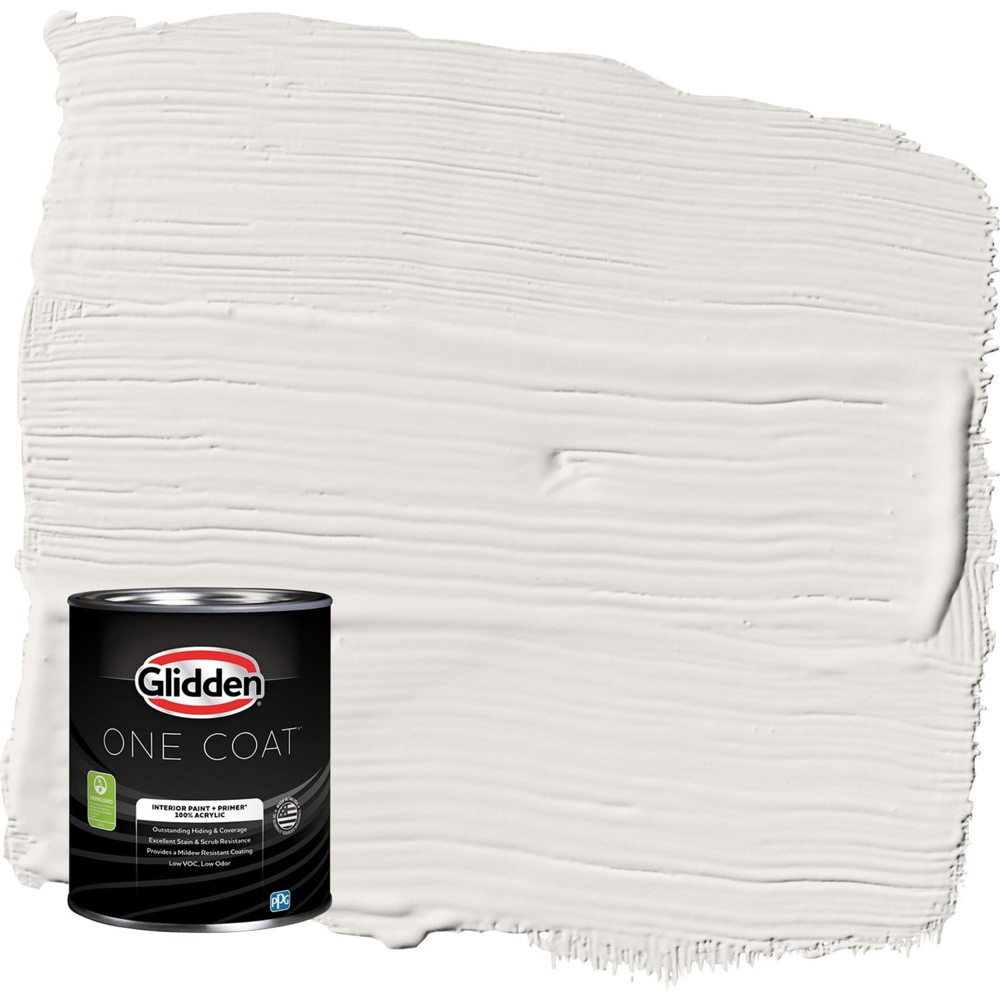 Glidden One Coat Arctic Cotton / White Semi-Gloss Interior Paint with Primer, 1 Quart