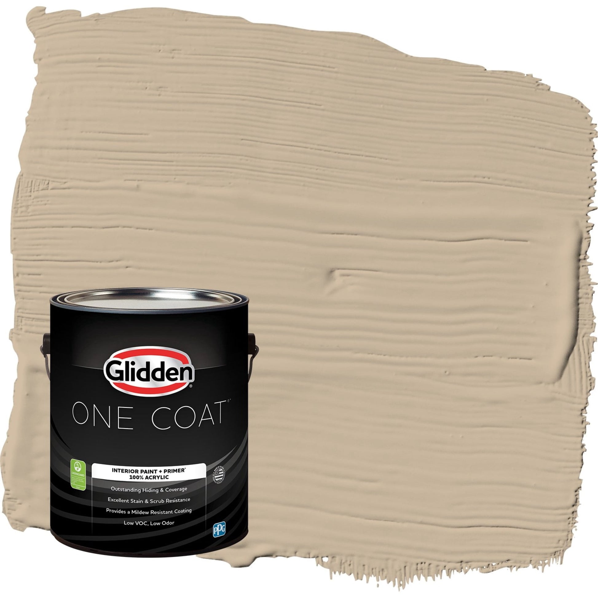 Glidden One Coat Best Beige / Beige Semi-Gloss Interior Paint with Primer, 1 Gallon
