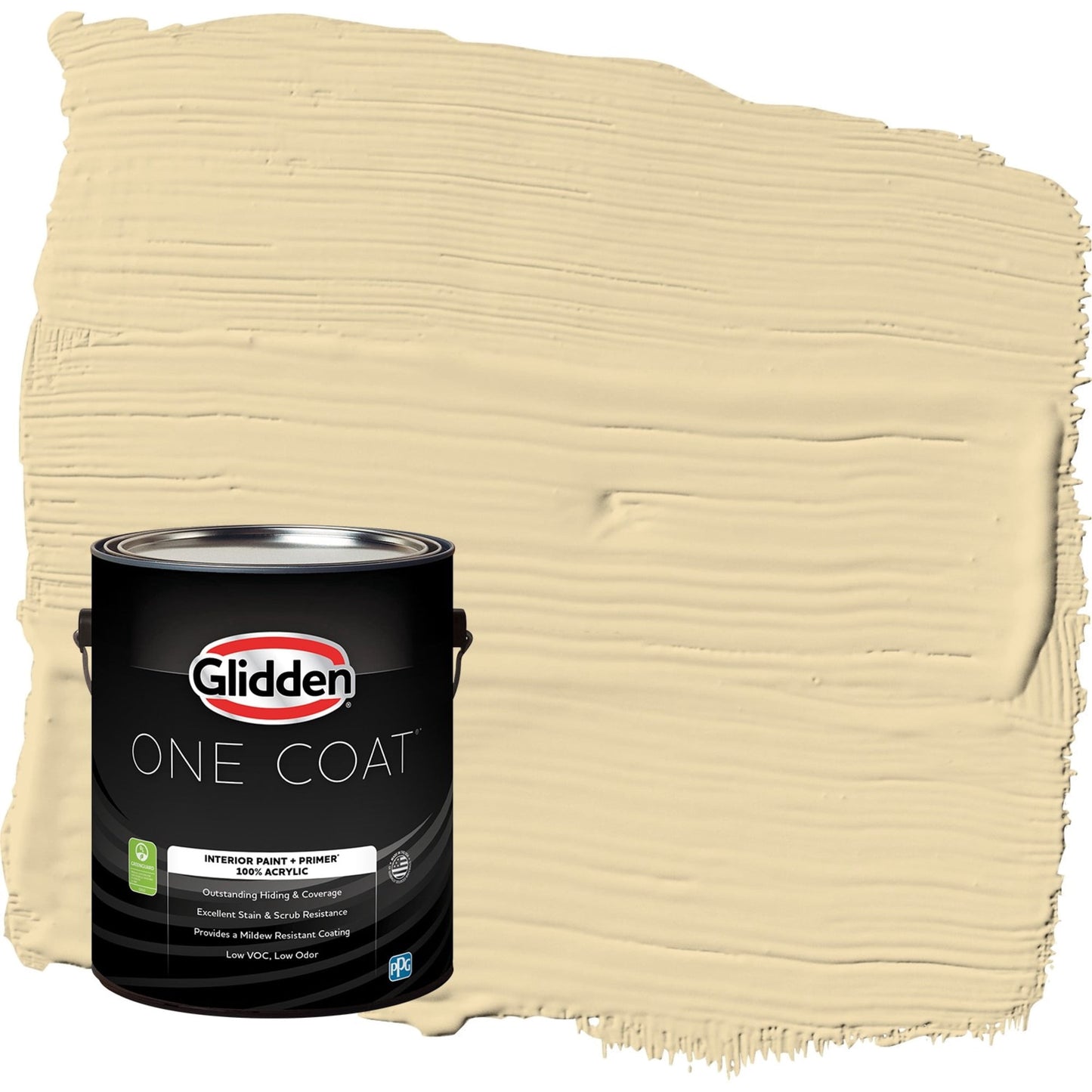 Glidden One Coat Caramelized Pears / Yellow Flat Interior Paint with Primer, 1 Gallon