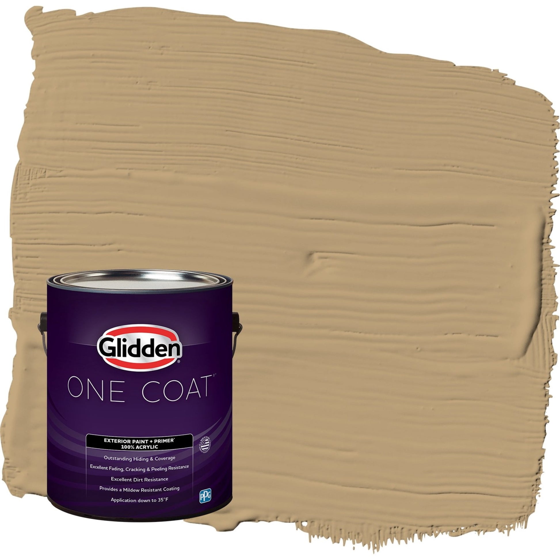 Glidden One Coat Earthy Ocher / Beige Flat Interior Paint with Primer, 1 Gallon