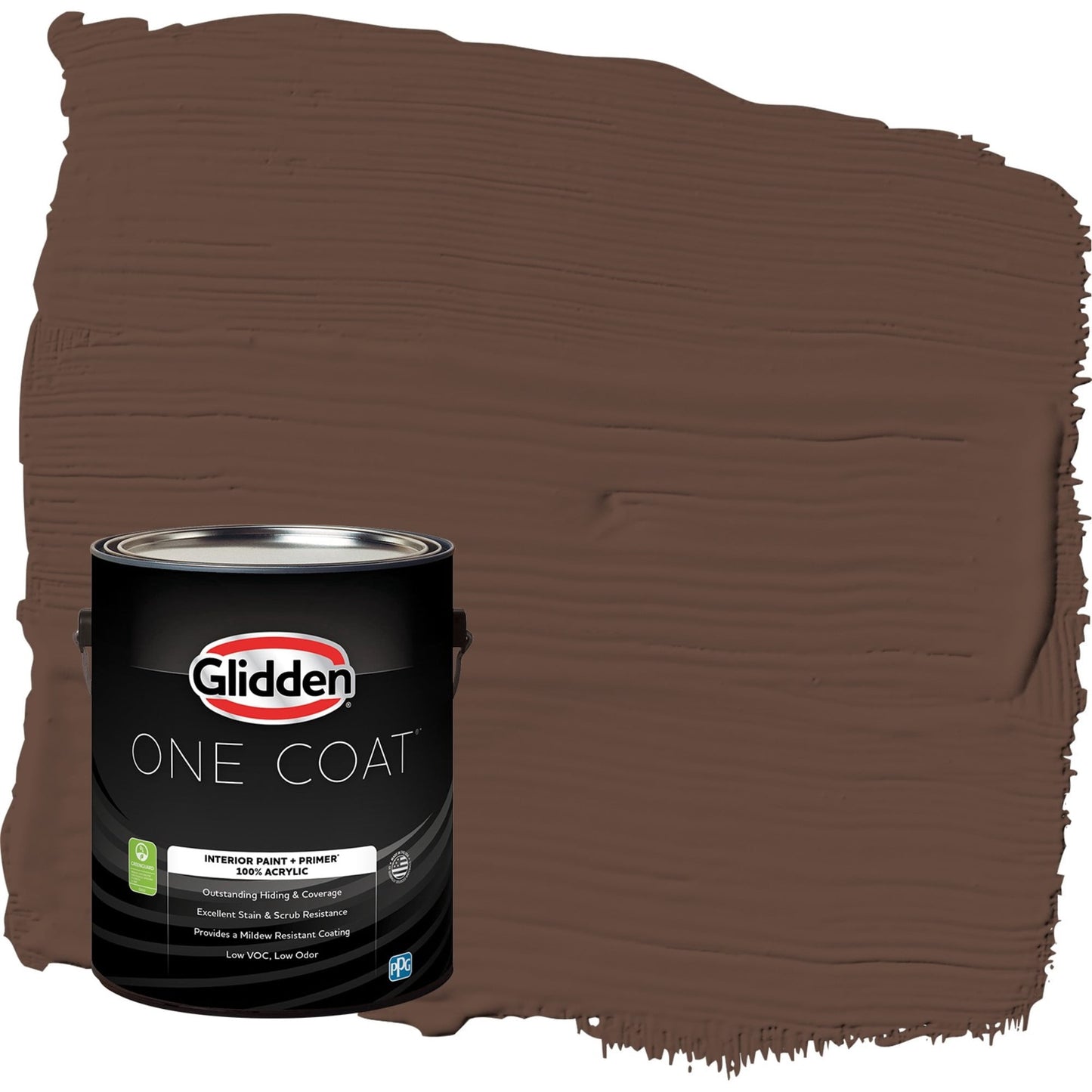Glidden One Coat Pintura Interior y Primer, Fudge / MarrÃ³n, 1 Cuarto, Semi-brillante