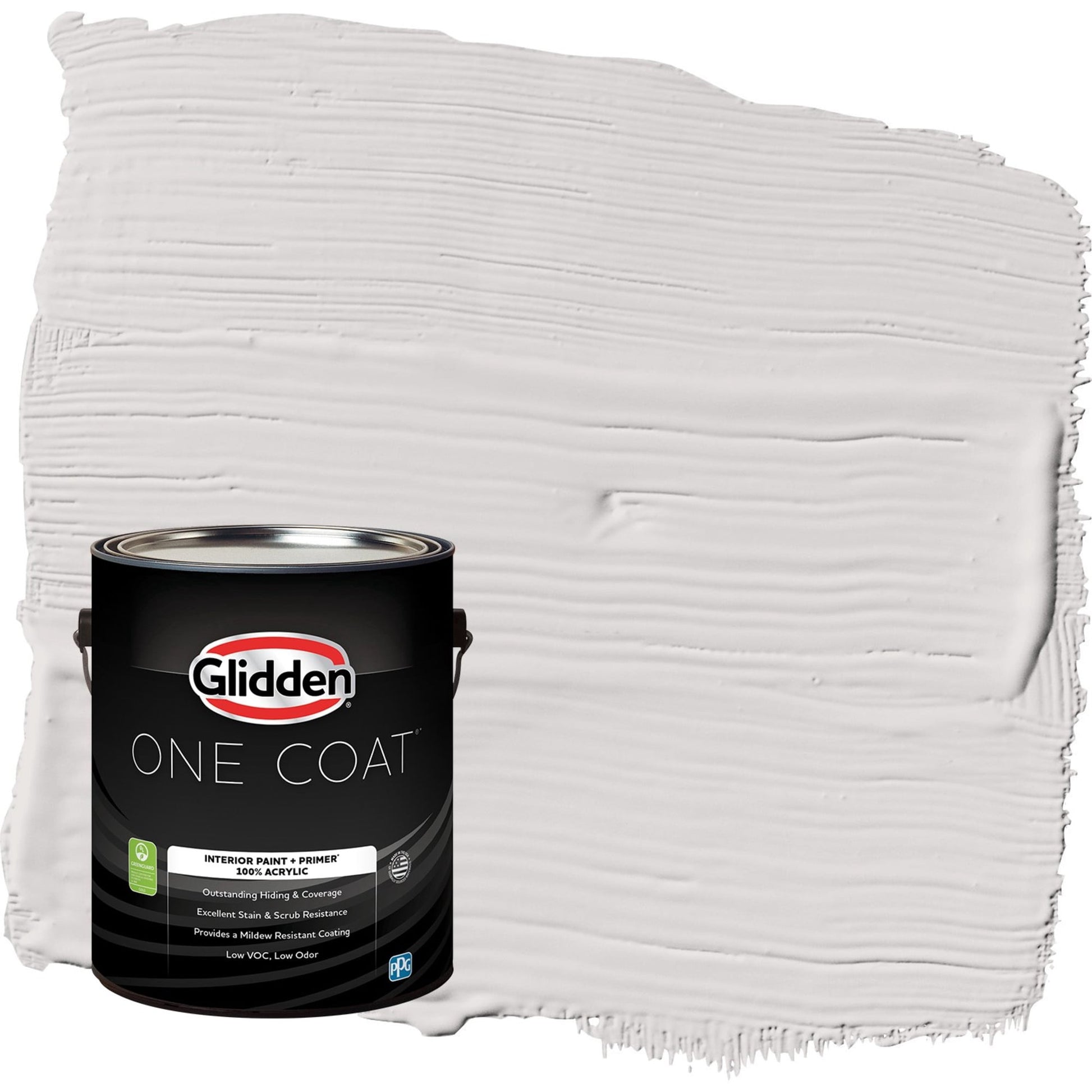 Glidden One Coat Go To Gray / Grey Eggshell Interior Paint with Primer, 1 Gallon