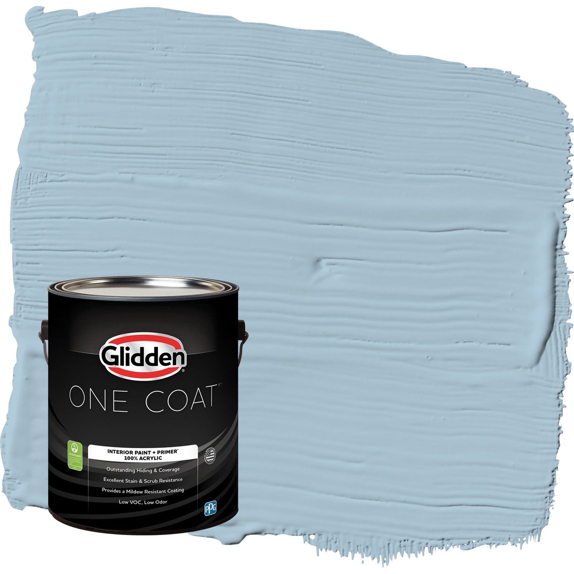 Glidden One Coat Graceful / Blue Semi-Gloss Interior Paint with Primer, 1 Gallon