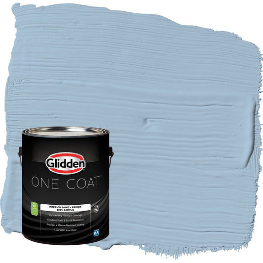 Glidden One Coat Heavenly Blue / Blue Semi-Gloss Interior Paint with Primer, 1 Gallon