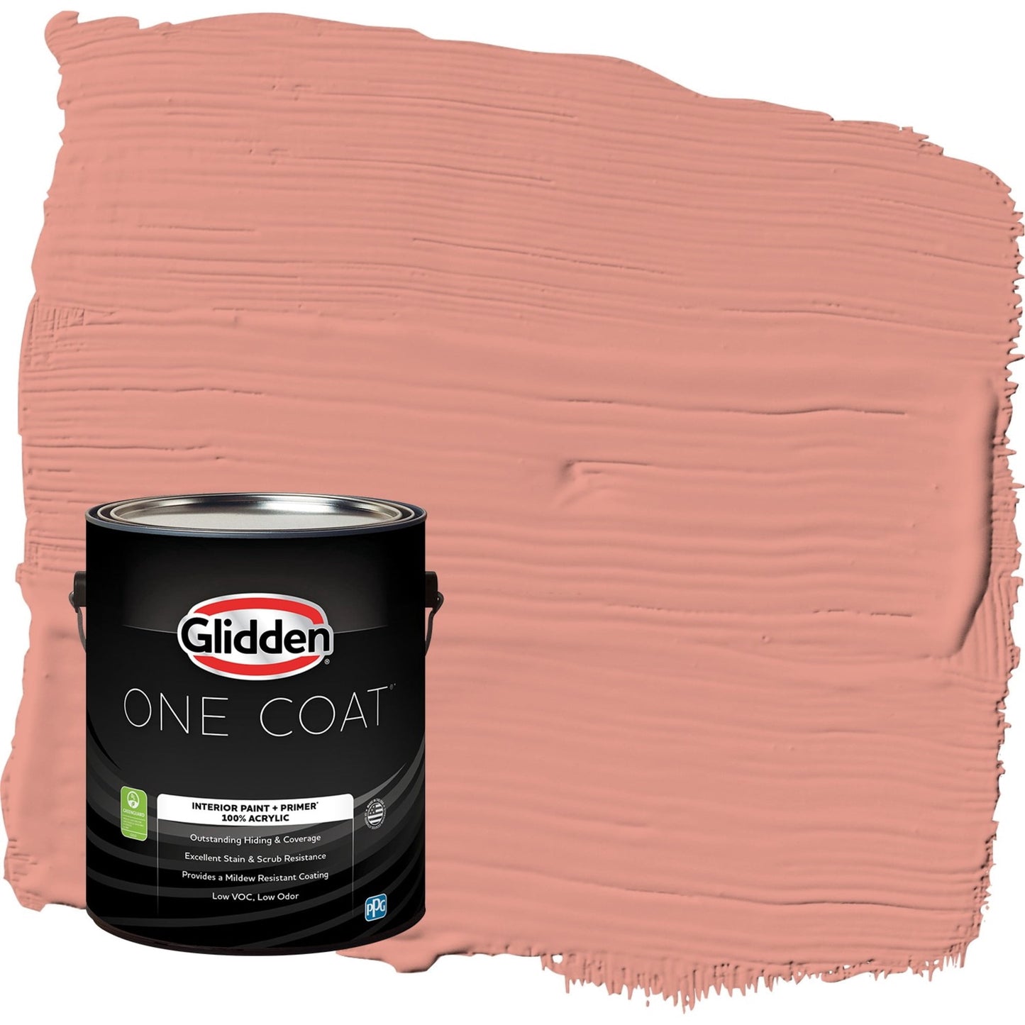 Glidden One Coat Holland Tile / Red Semi-Gloss Interior Paint with Primer, 1 Gallon