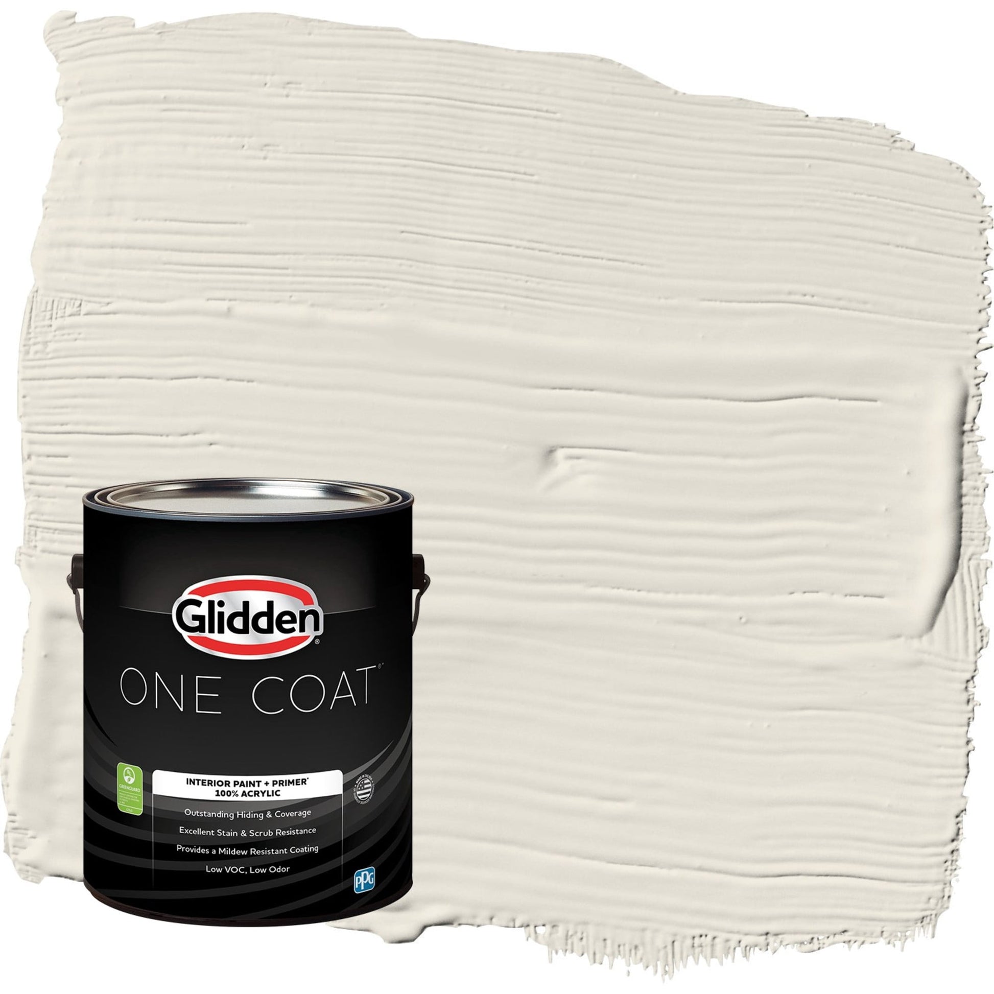 Glidden One Coat Hourglass / Off-White Eggshell Interior Paint with Primer, 1 Gallon