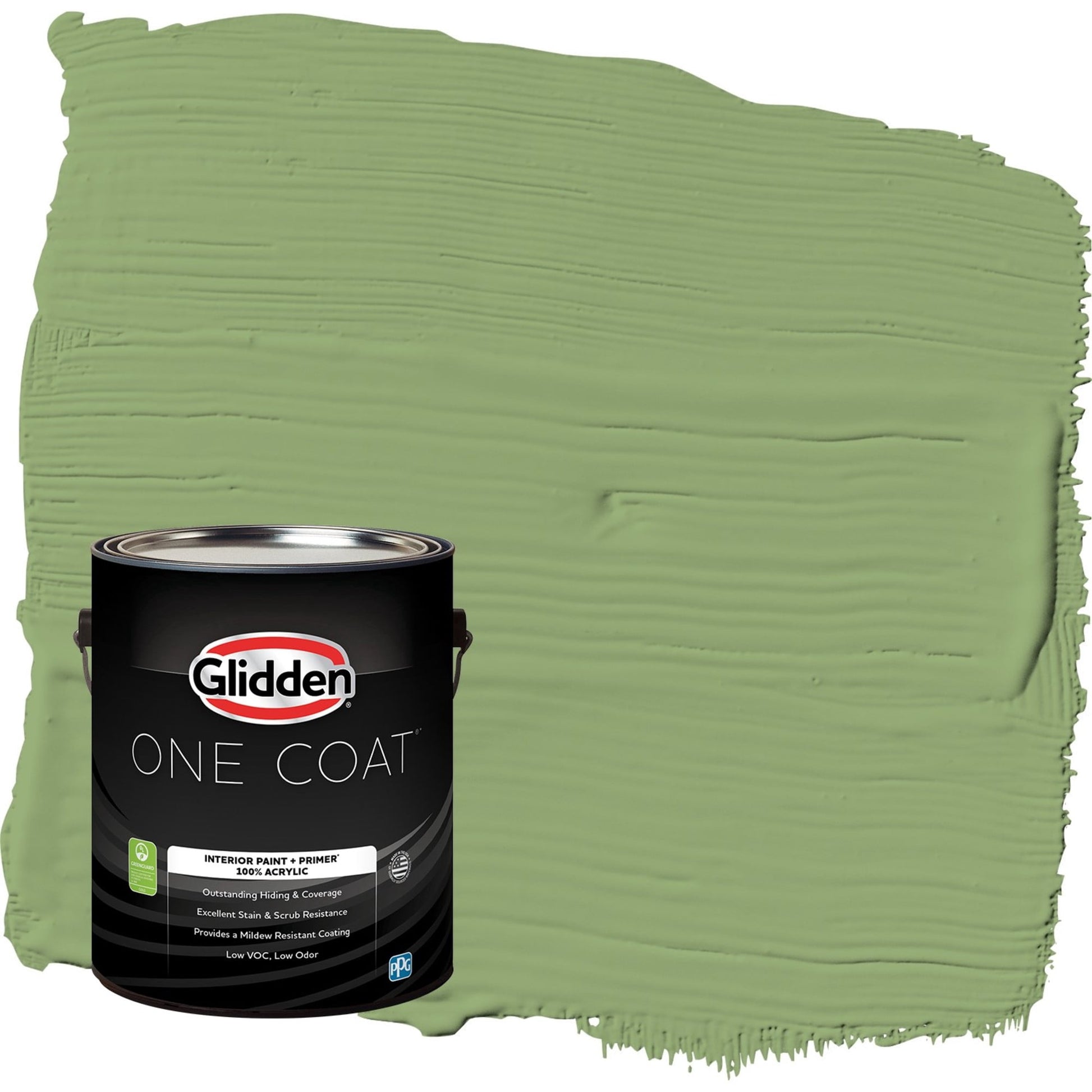 Glidden One Coat Luscious Lime / Green Flat Interior Paint with Primer, 1 Gallon