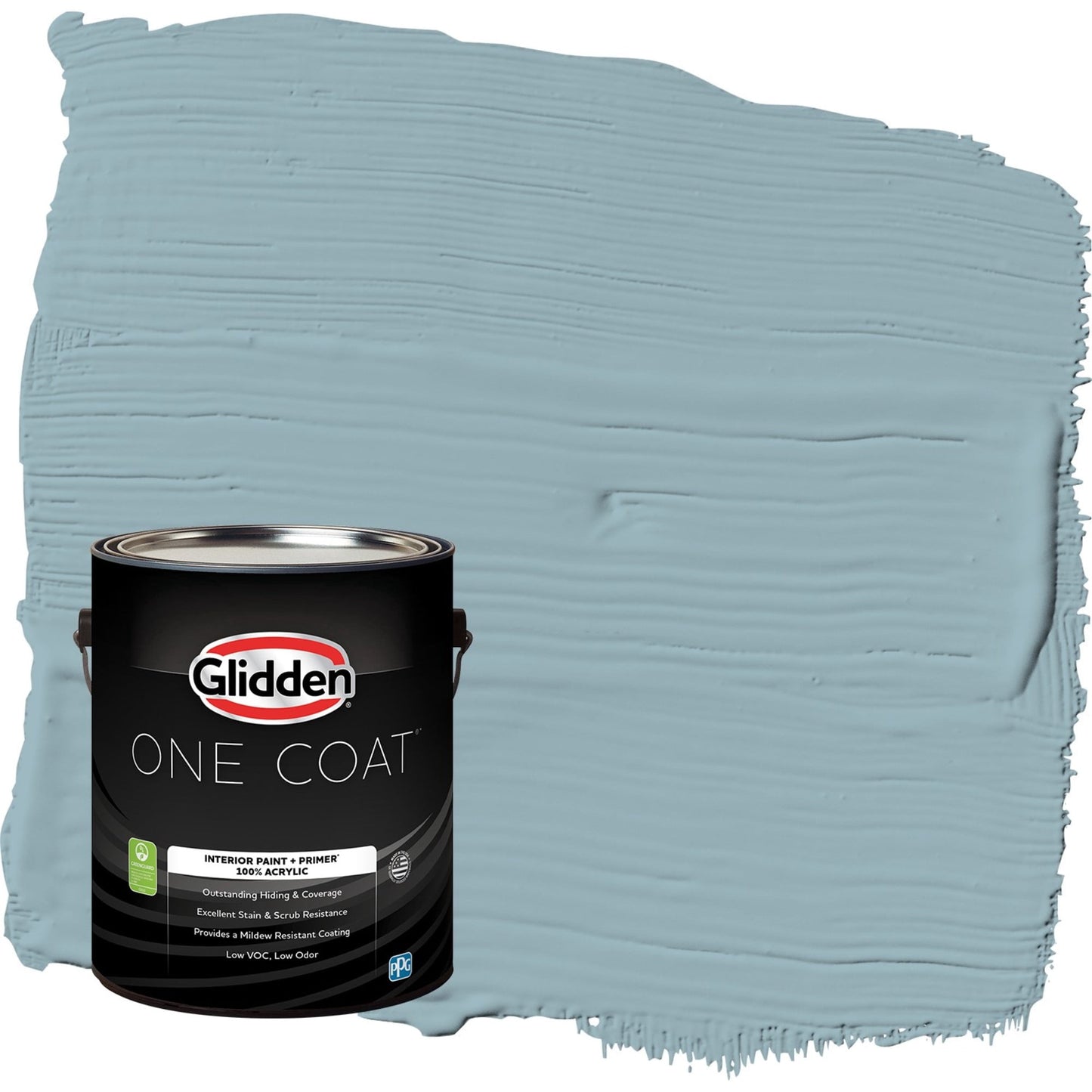 Glidden One Coat Mountain Stream / Blue Semi-Gloss Interior Paint with Primer, 1 Gallon
