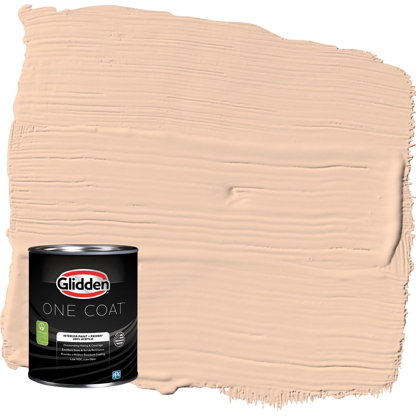 Glidden One Coat Peach Darling / Orange Flat Interior Paint with Primer, 1 Quart
