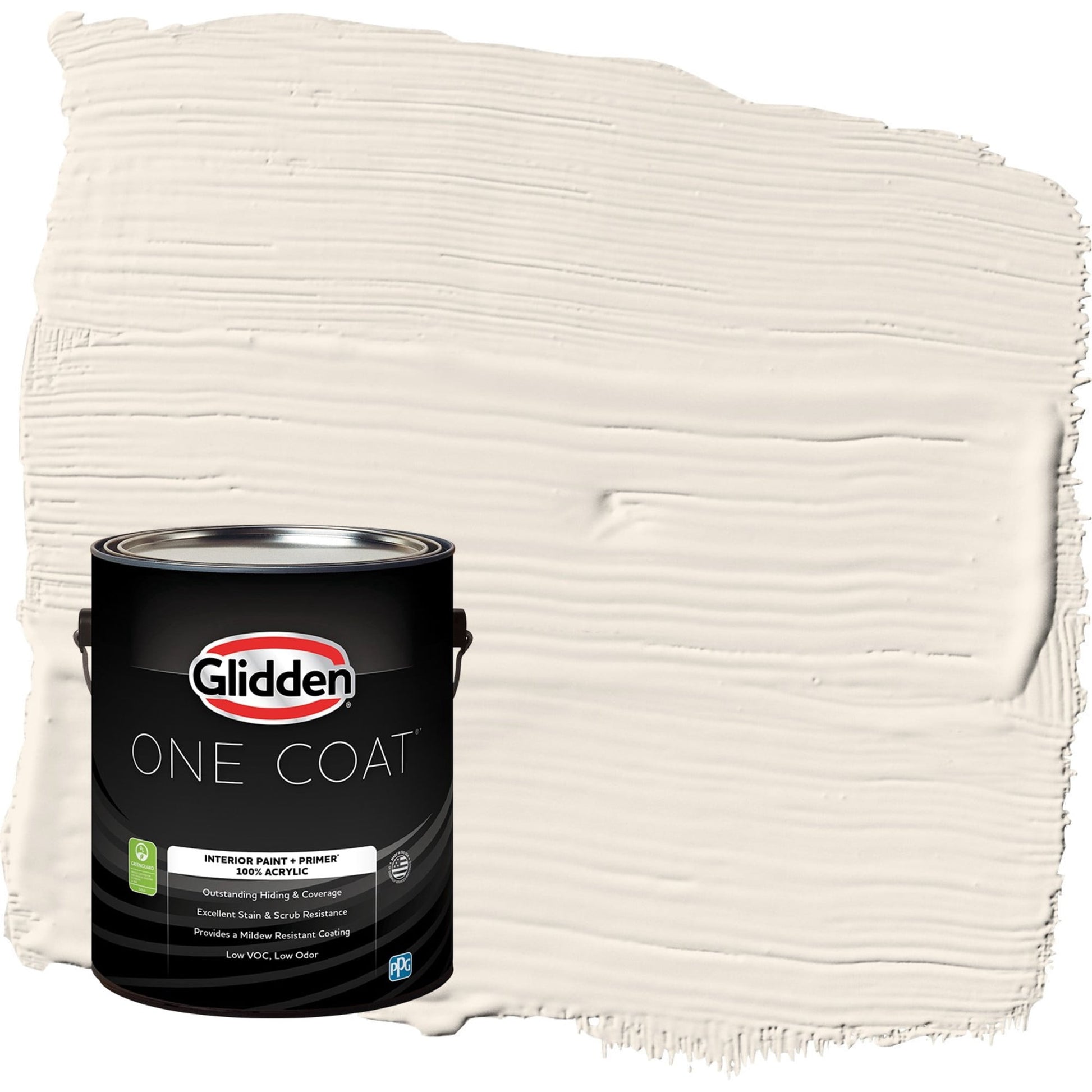 Glidden One Coat Pearls and Lace / White Semi-Gloss Interior Paint with Primer, 1 Gallon