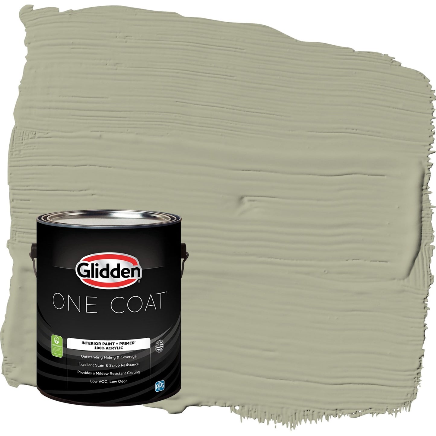 Glidden One Coat Photo Gray / Green Flat Interior Paint with Primer, 1 Gallon