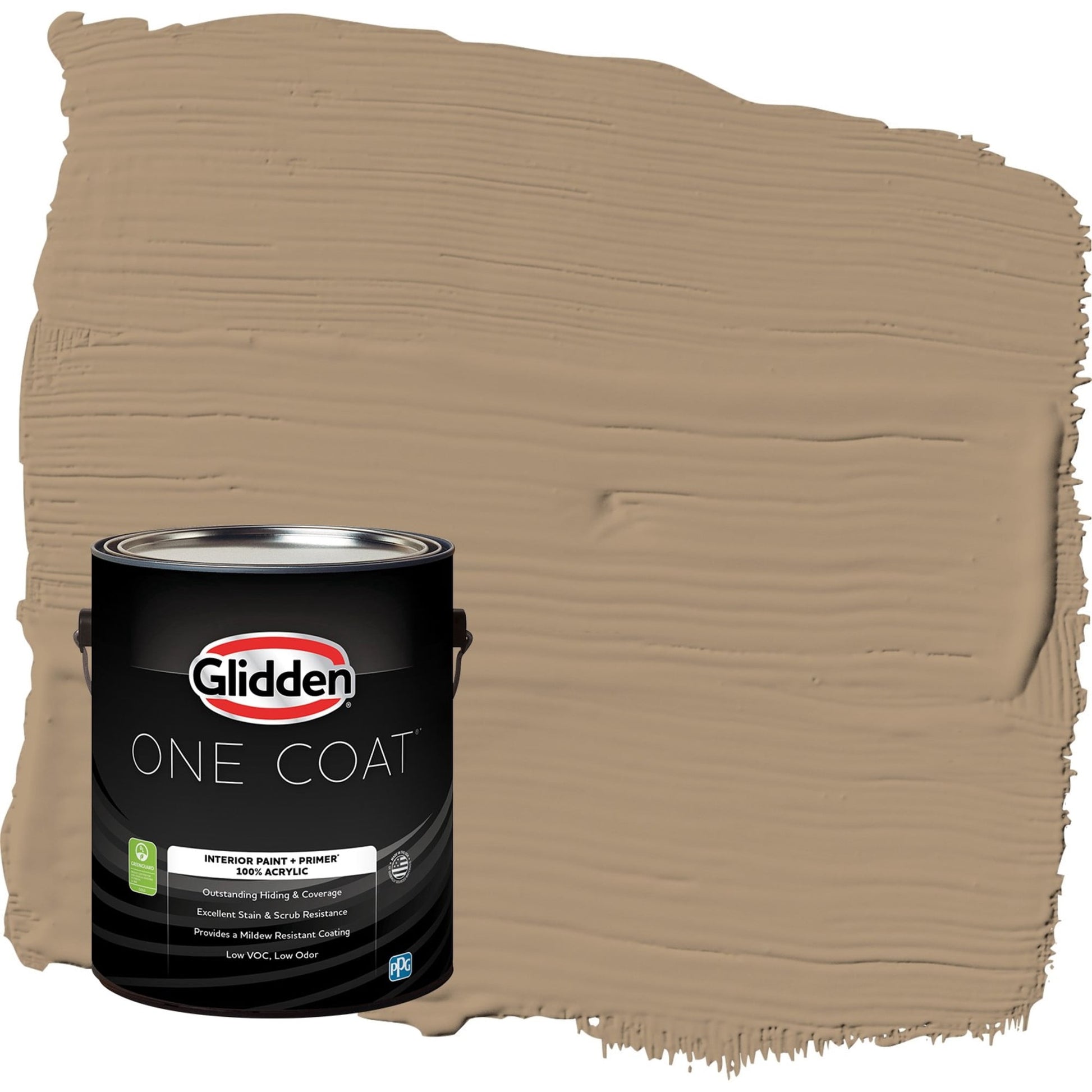 Glidden One Coat Sauteed Mushroom / Beige Eggshell Interior Paint with Primer, 1 Gallon