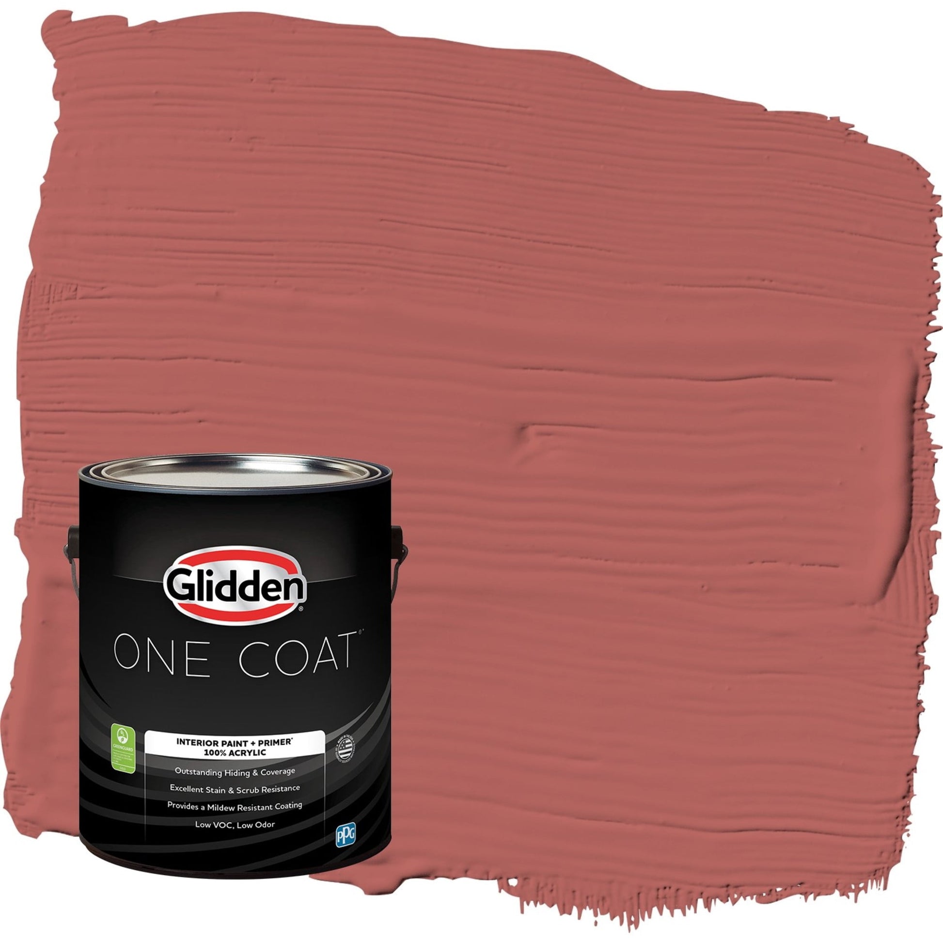 Glidden One Coat Sienna Red / Red Flat Interior Paint with Primer, 1 Gallon