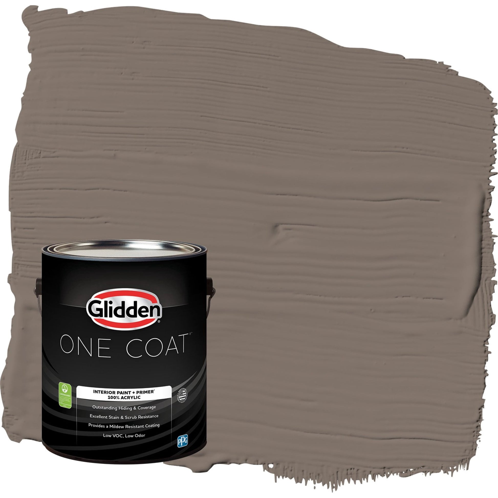 Glidden One Coat Tattle Tail / Brown Semi-Gloss Interior Paint with Primer, 1 Gallon