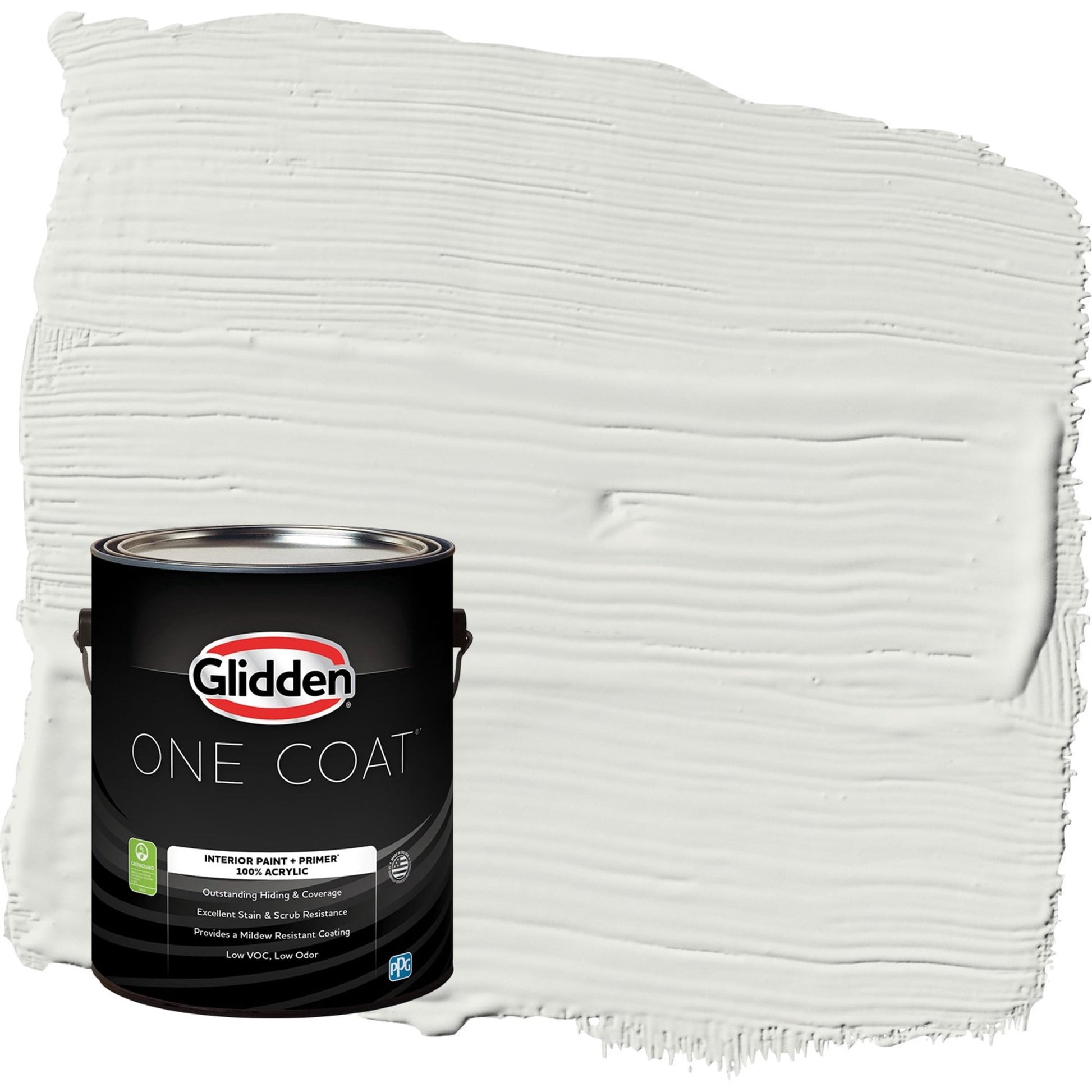 Glidden One Coat Tundra Frost / Grey Semi-Gloss Interior Paint with Primer, 1 Gallon