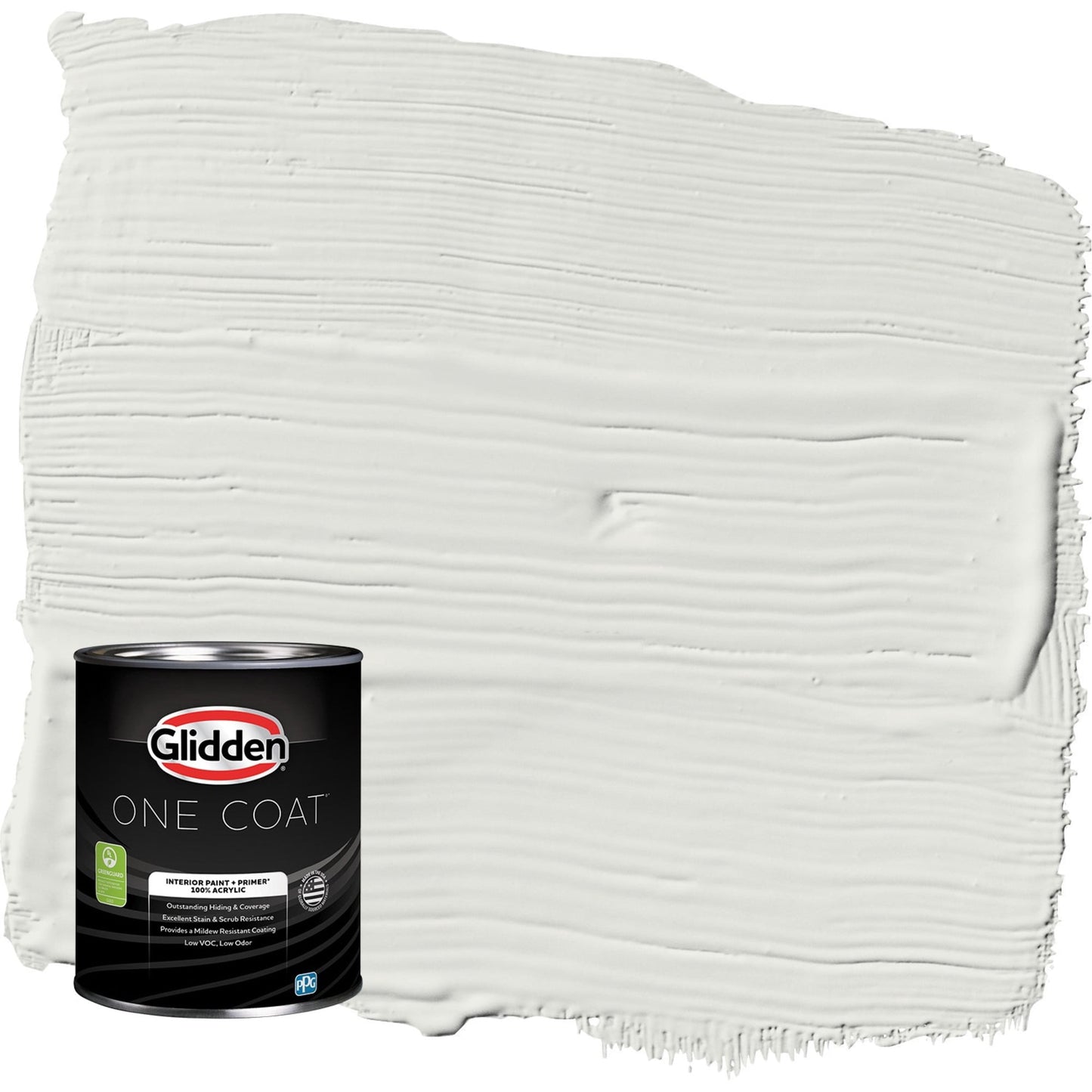Glidden One Coat Tundra Frost / Grey Flat Interior Paint with Primer, 1 Quart