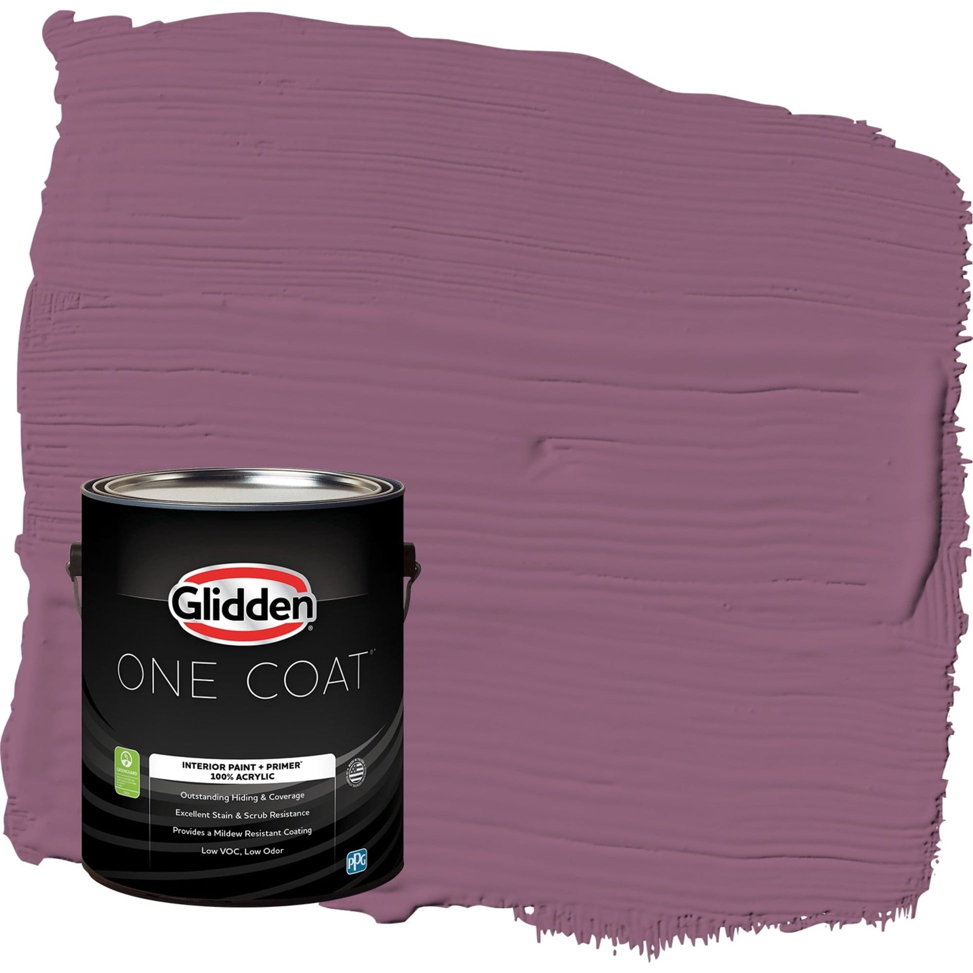 Glidden One Coat Pintura Interior y Primer, Ciruela Victoriana / PÃºrpura, 1 Cuarto, Semi-brillante