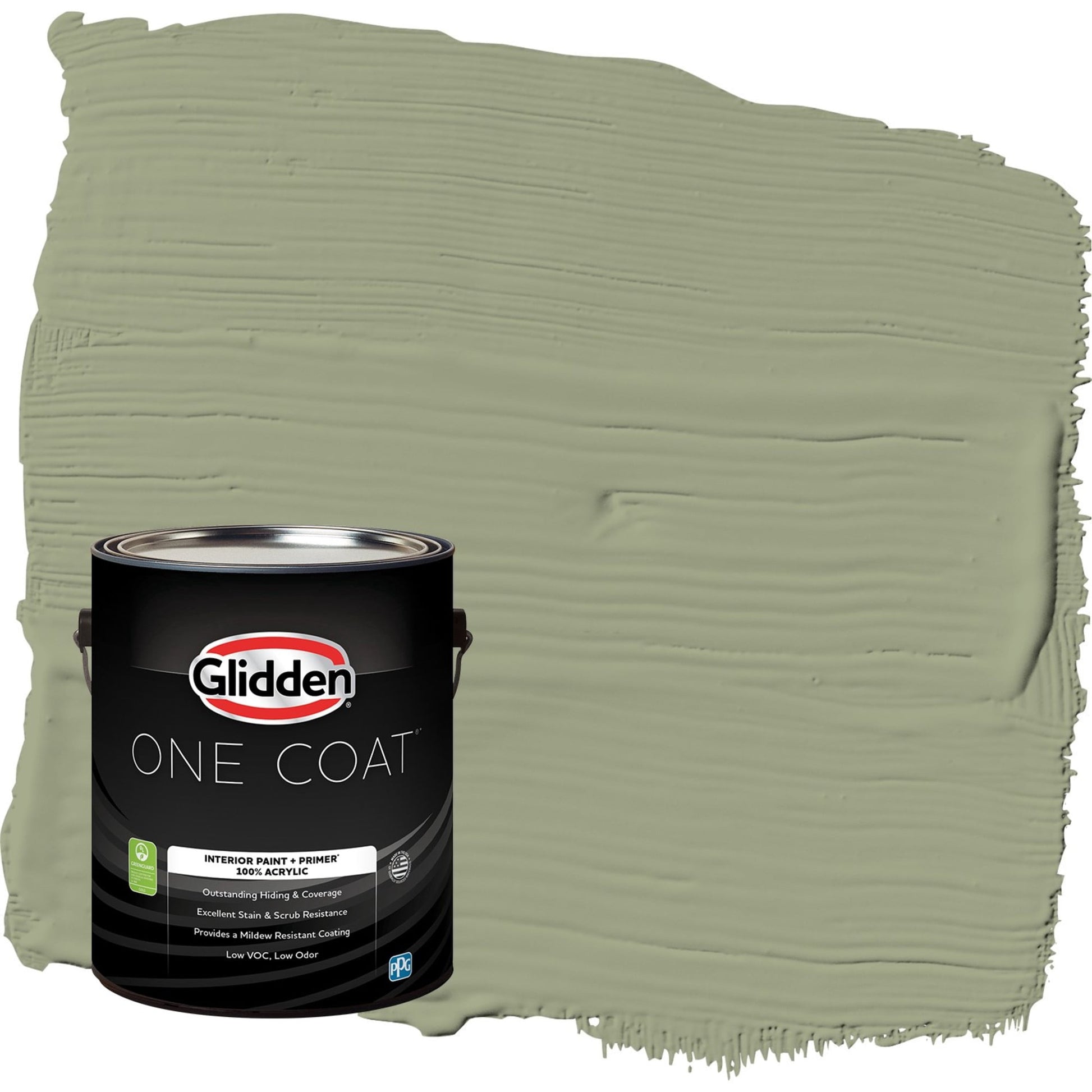 Glidden One Coat Zebra Grass / Green Semi-Gloss Interior Paint with Primer, 1 Gallon