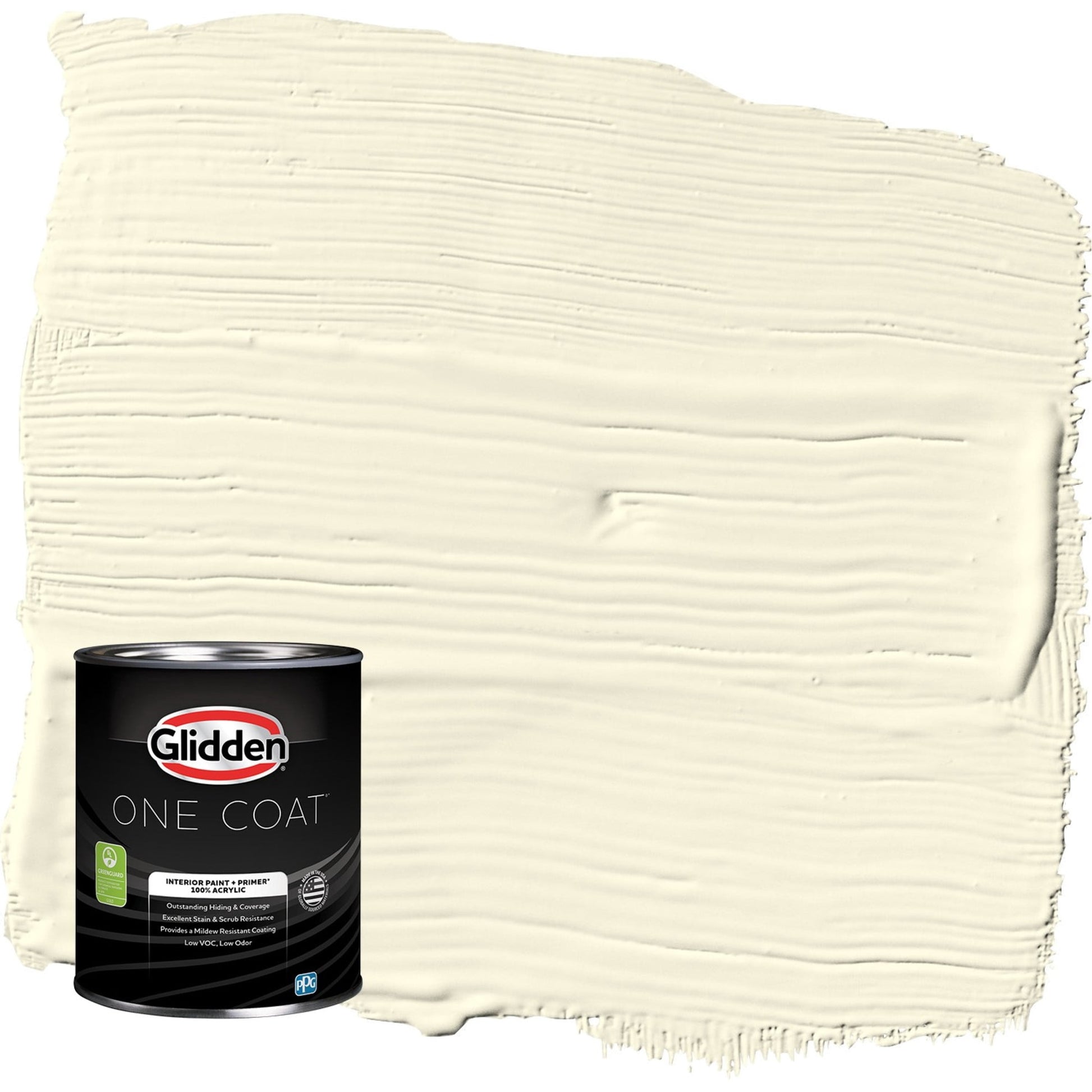 Glidden One Coat Lotus Flower / Yellow Eggshell Interior Paint with Primer, 1 Quart