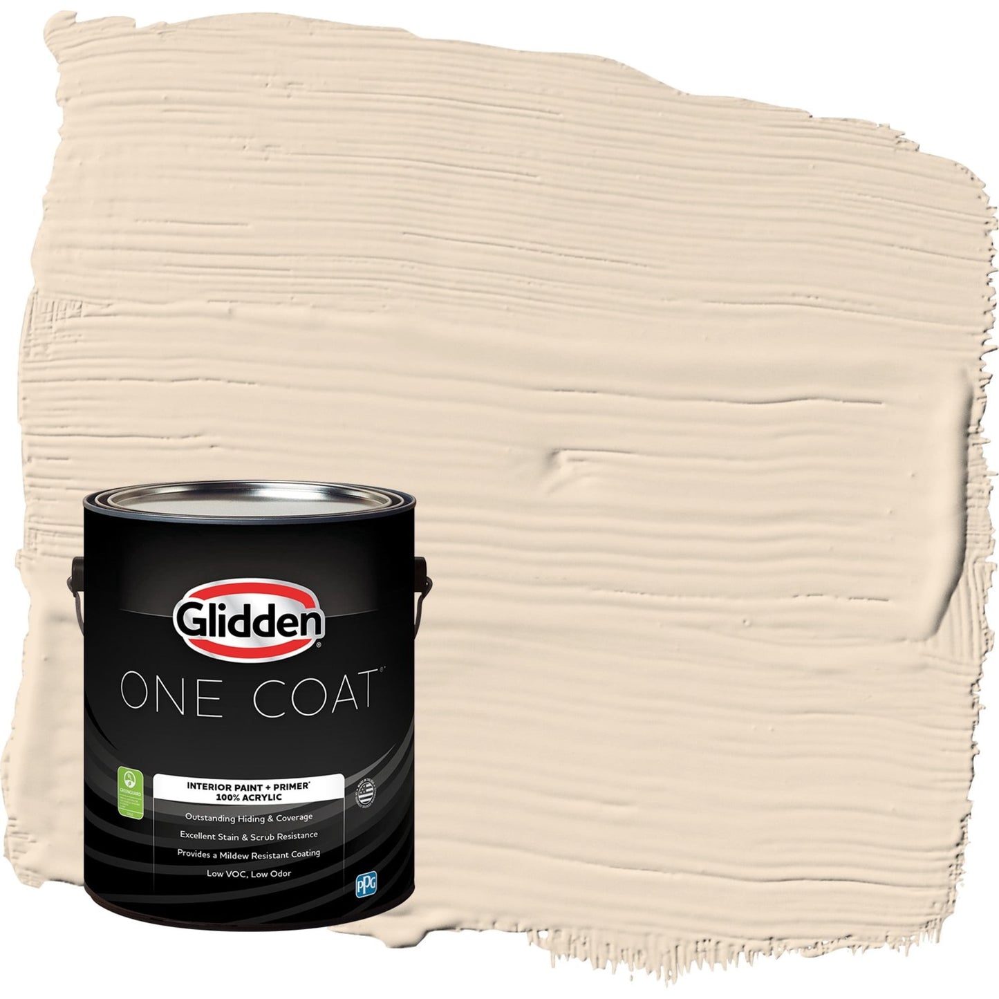 Glidden One Coat Oatmeal Cookie / Beige Flat Interior Paint with Primer, 1 Gallon