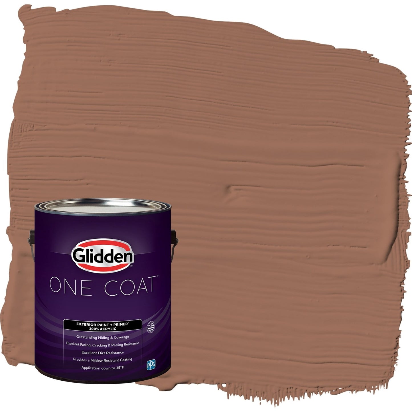 Glidden One Coat Prairie Fire / Beige Satin Exterior Paint with Primer, 1 Gallon