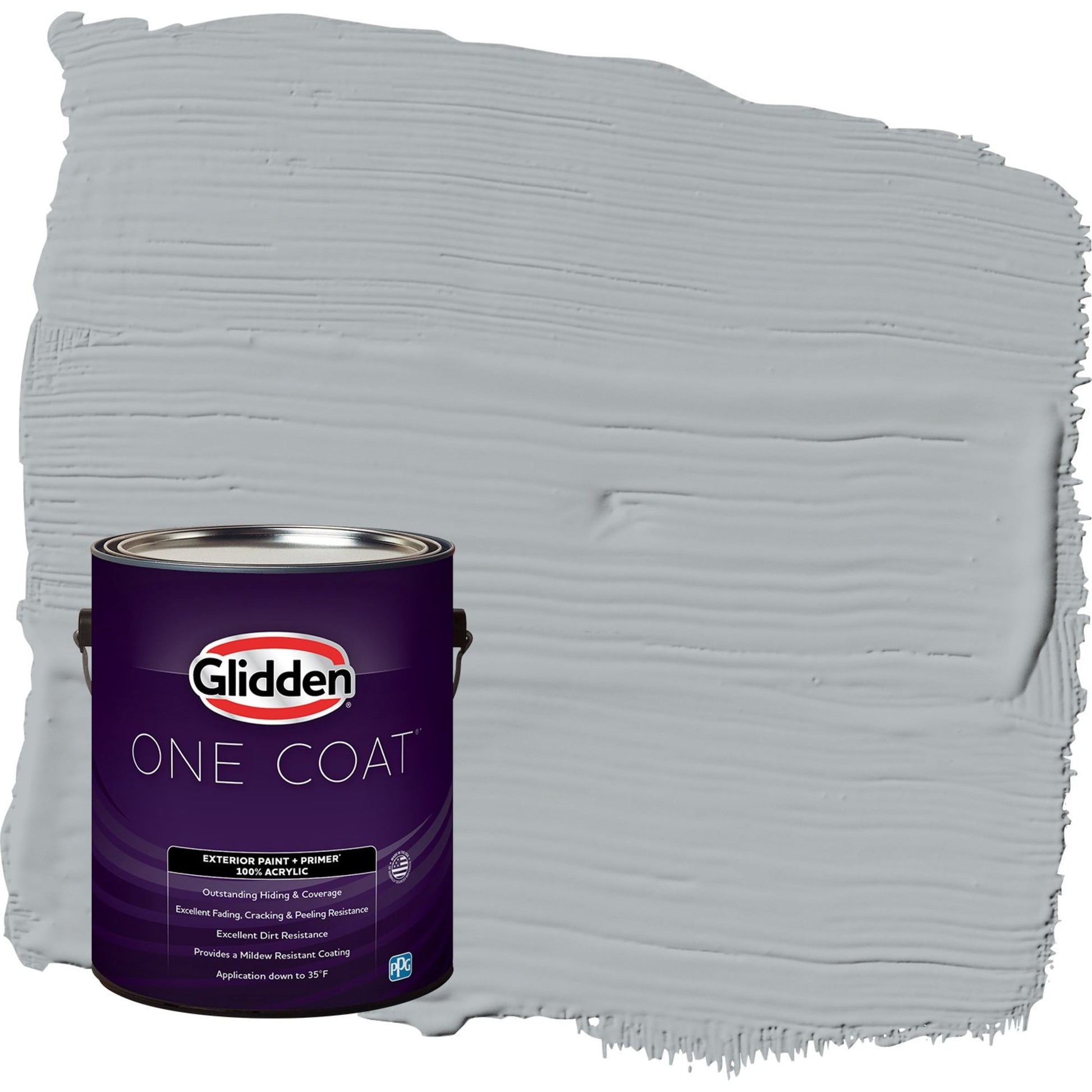 Glidden One Coat Stargazer / Gray Satin Exterior Paint with Primer, 1 Gallon