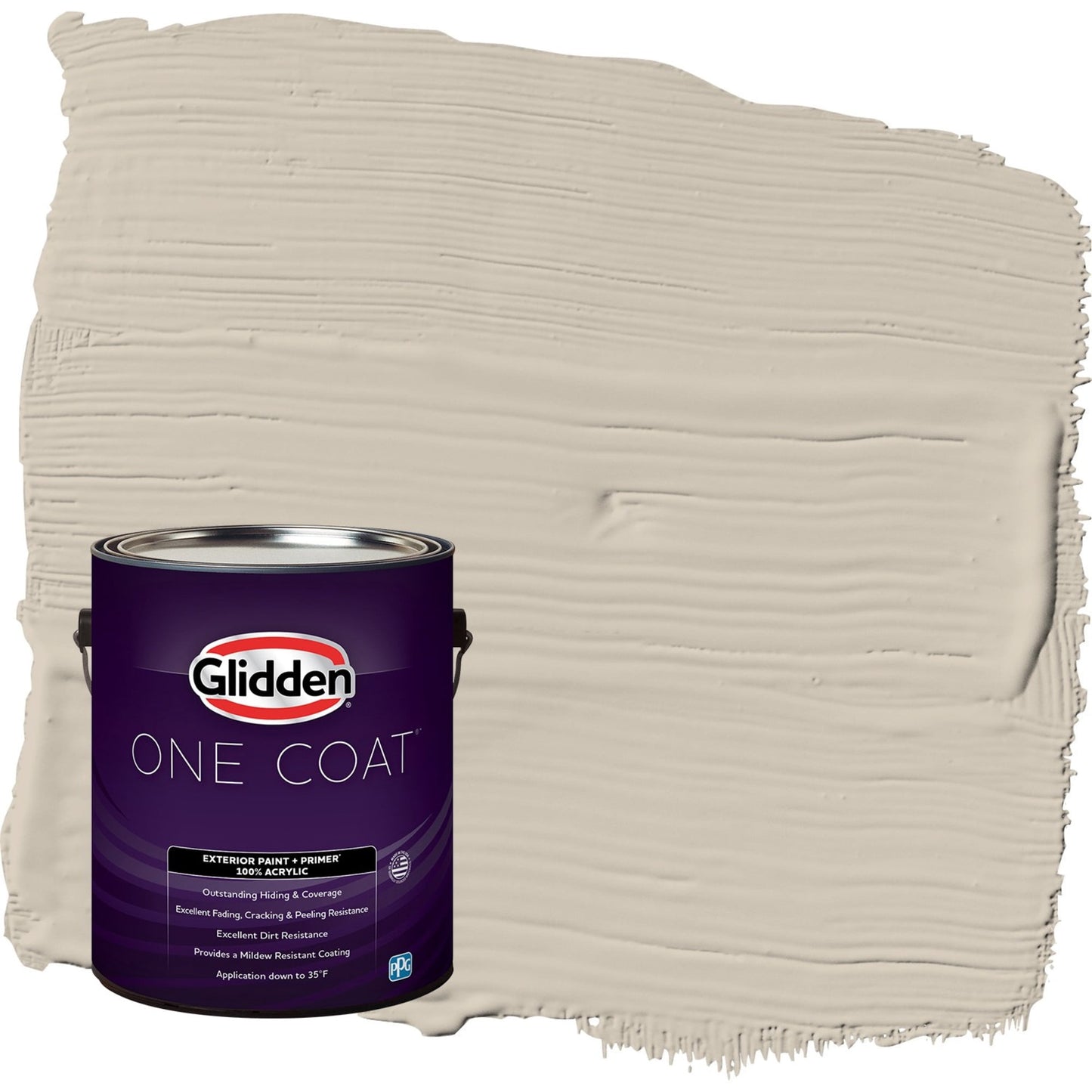 Glidden One Coat Synchronicity / Gray Satin Exterior Paint with Primer, 1 Gallon